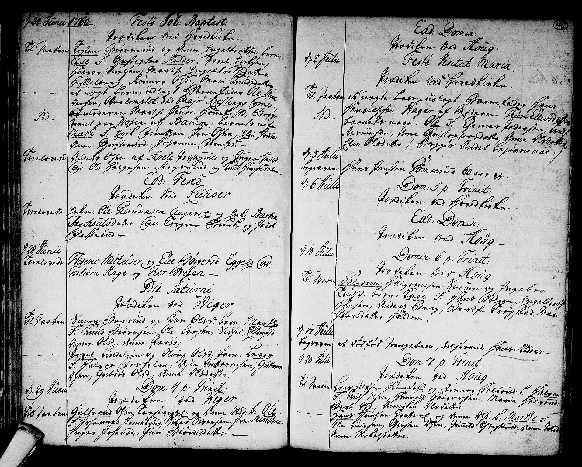 Norderhov kirkebøker, AV/SAKO-A-237/F/Fa/L0004: Parish register (official) no. 4, 1758-1774, p. 45