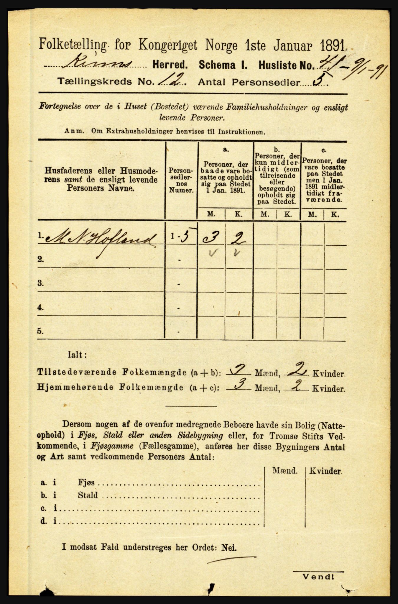 RA, 1891 census for 1437 Kinn, 1891, p. 4471