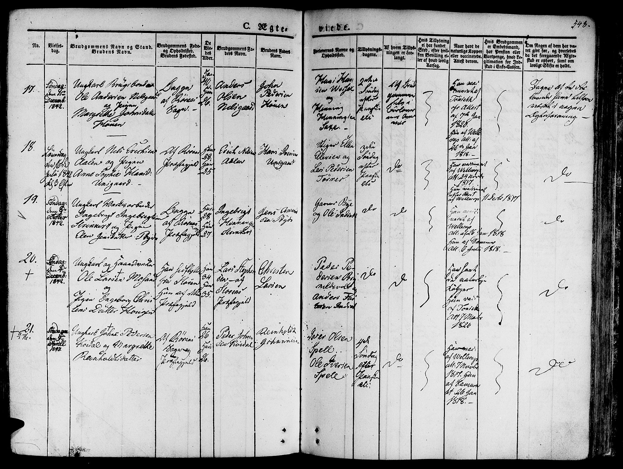 Ministerialprotokoller, klokkerbøker og fødselsregistre - Sør-Trøndelag, SAT/A-1456/681/L0930: Parish register (official) no. 681A08, 1829-1844, p. 548