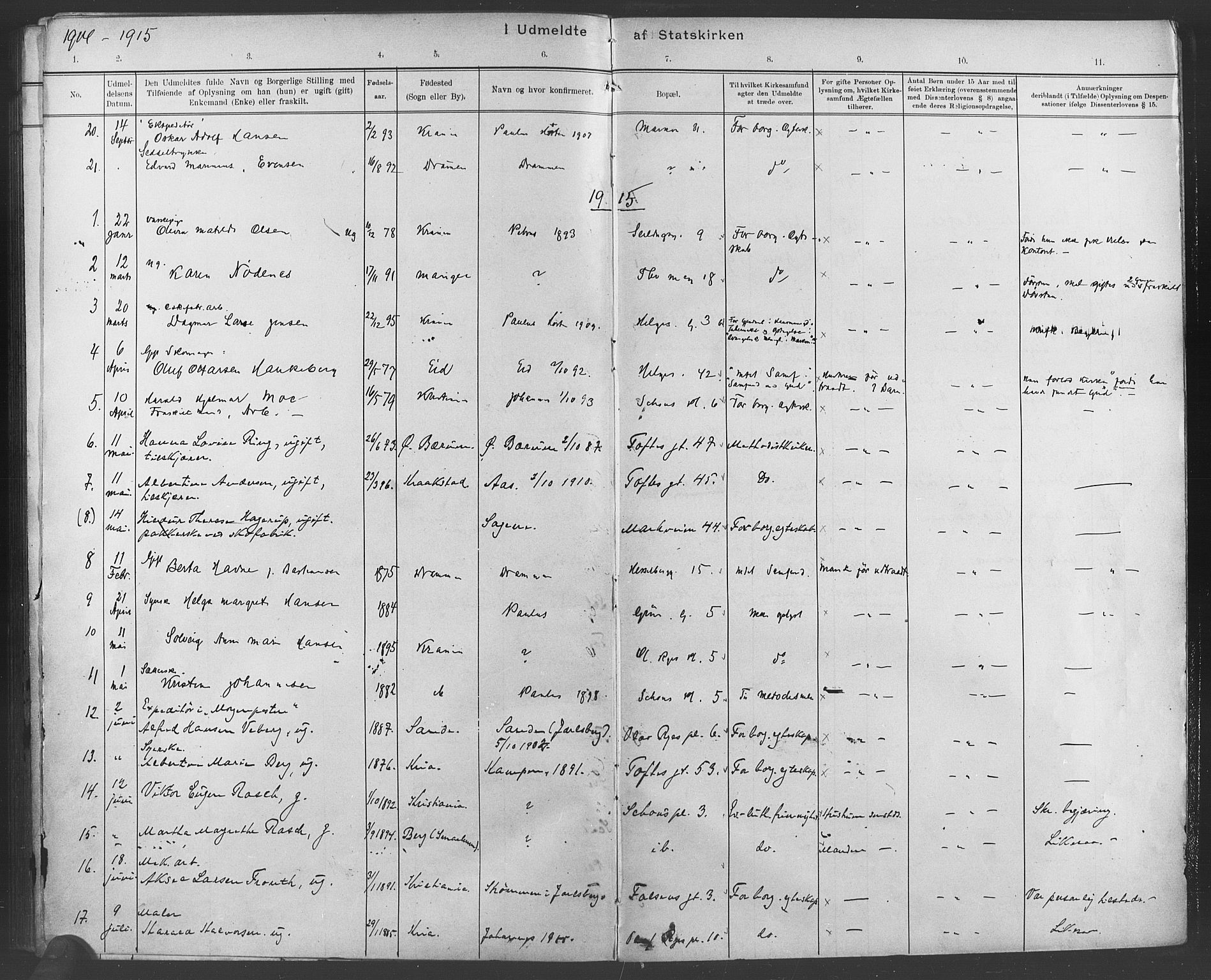 Paulus prestekontor Kirkebøker, AV/SAO-A-10871/F/Fa/L0007: Parish register (official) no. 7, 1897-1915