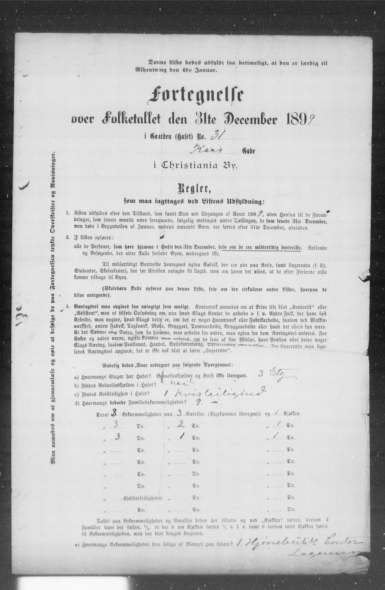 OBA, Municipal Census 1899 for Kristiania, 1899, p. 7011