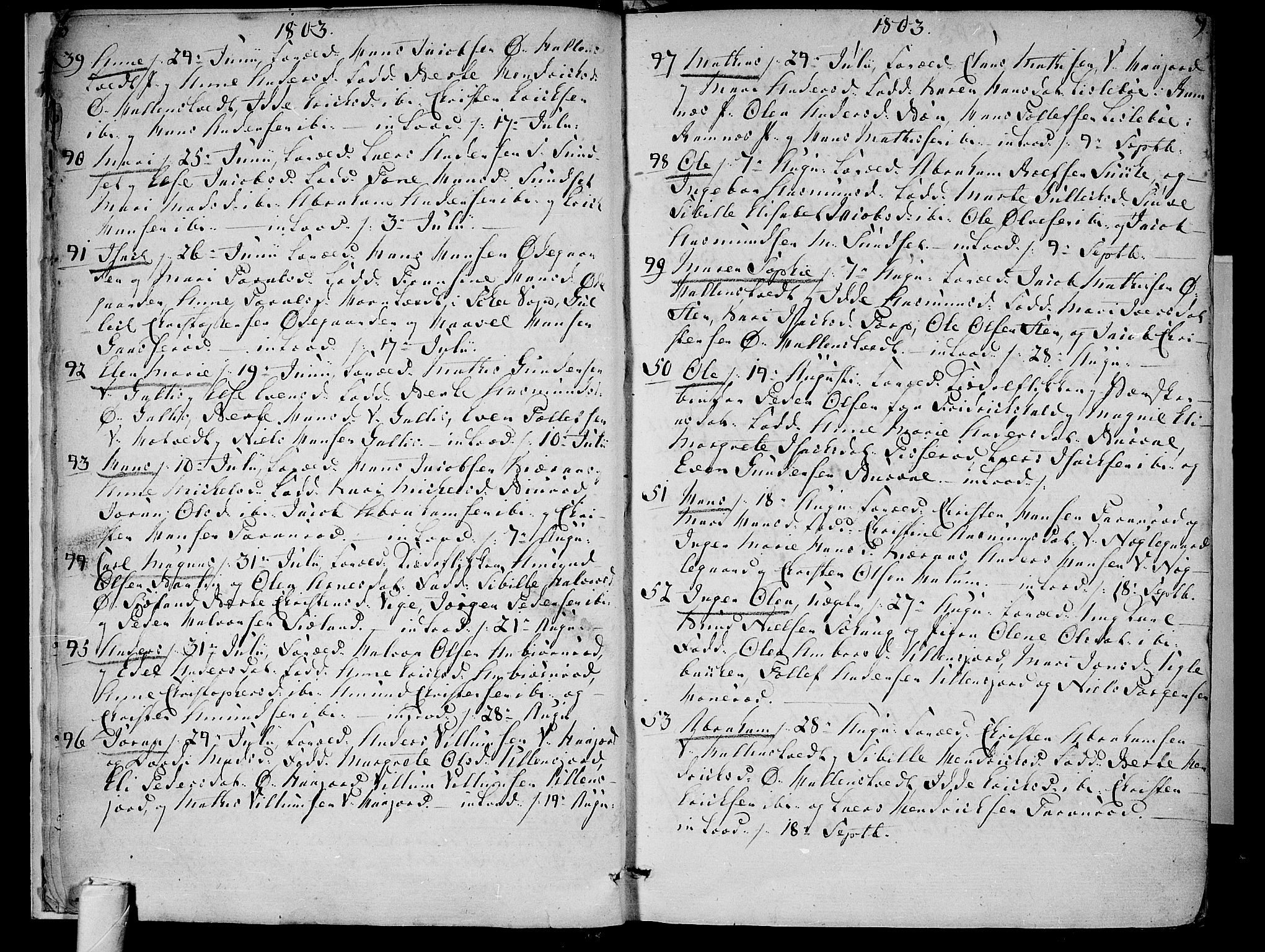 Andebu kirkebøker, AV/SAKO-A-336/F/Fa/L0003: Parish register (official) no. 3 /1, 1803-1828, p. 8-9