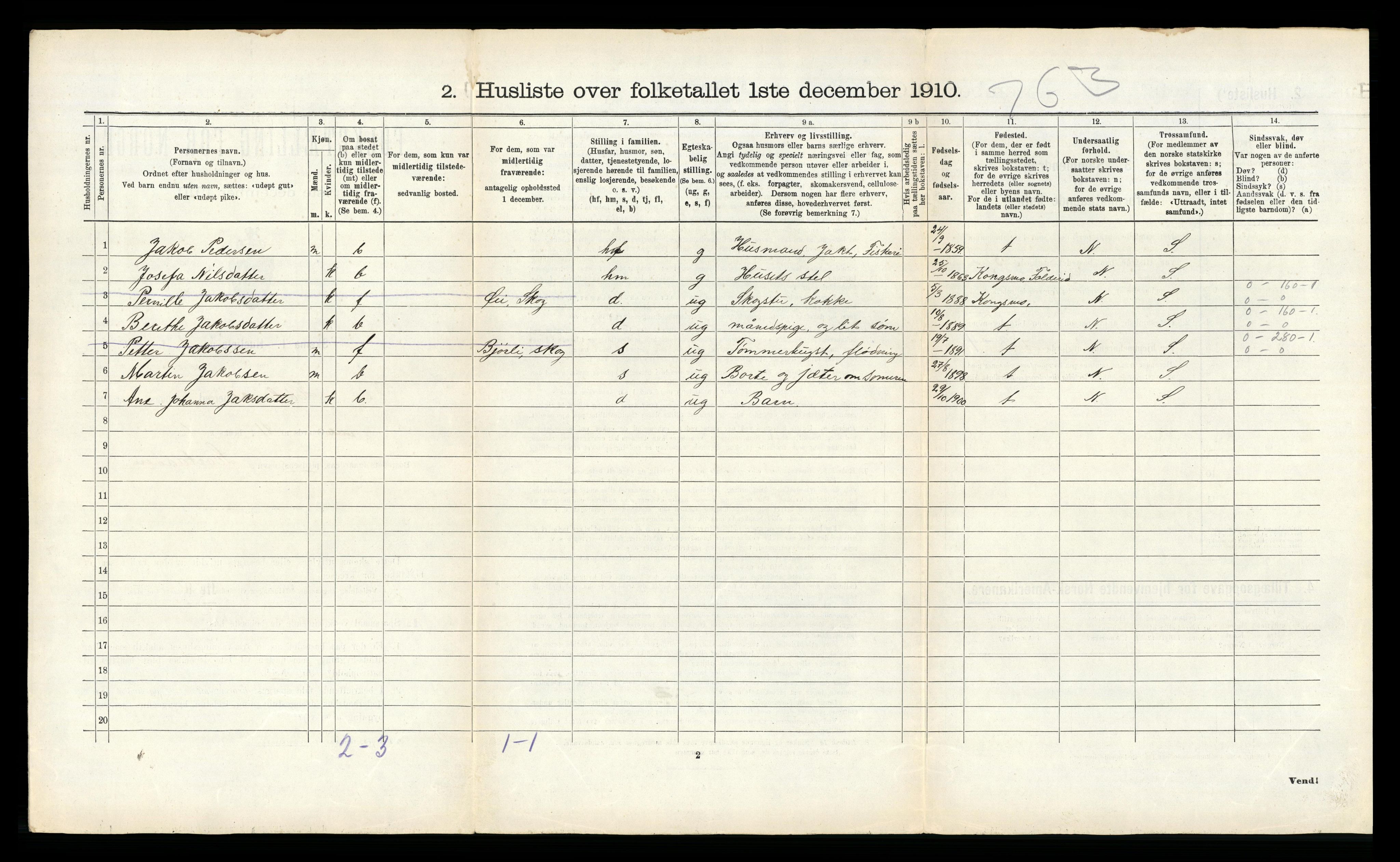 RA, 1910 census for Høylandet, 1910, p. 319