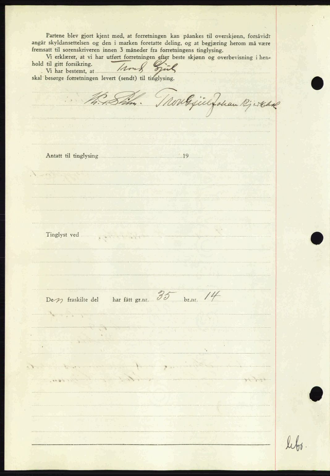 Nordmøre sorenskriveri, AV/SAT-A-4132/1/2/2Ca: Mortgage book no. A91, 1941-1942, Diary no: : 2141/1941