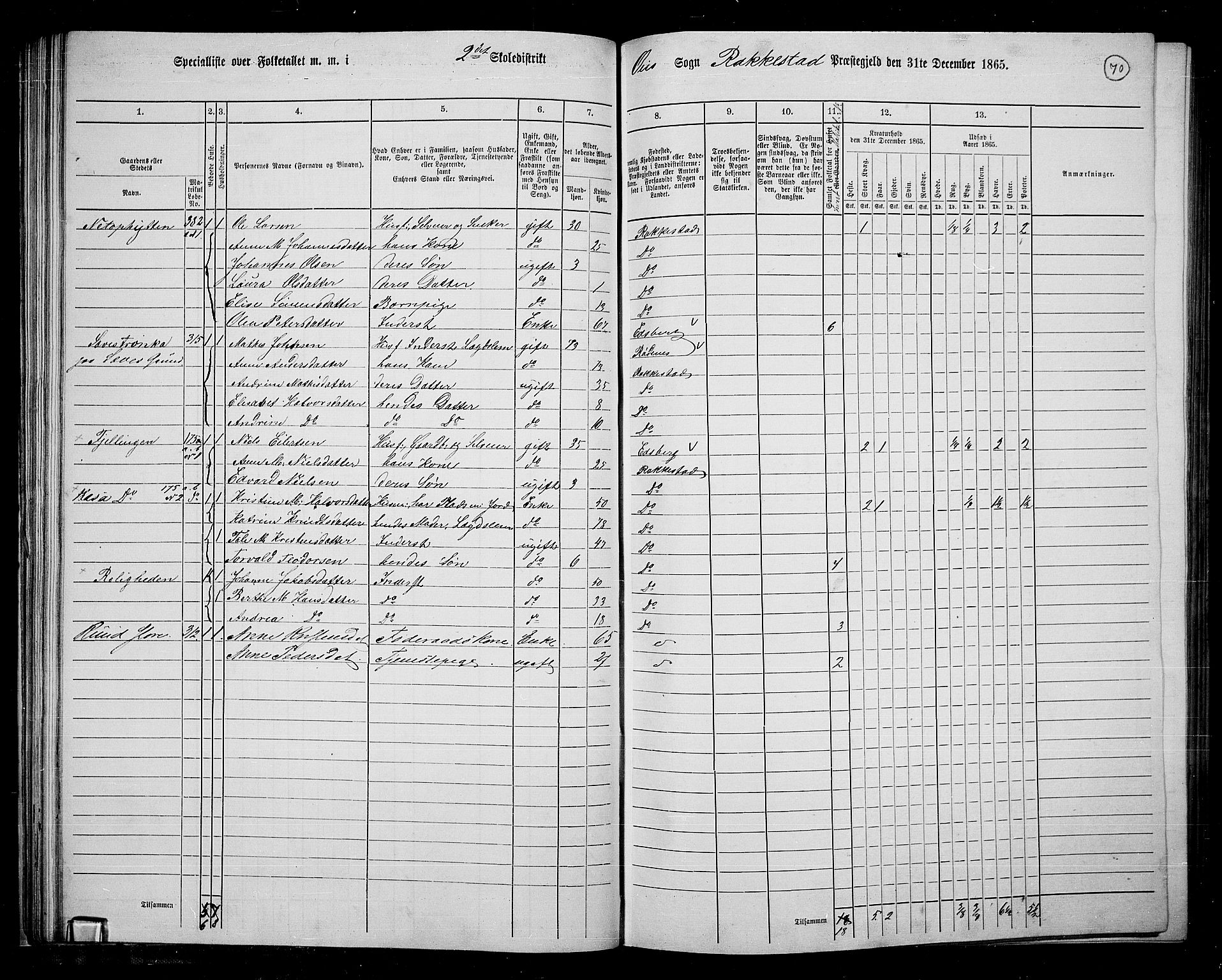 RA, 1865 census for Rakkestad, 1865, p. 69