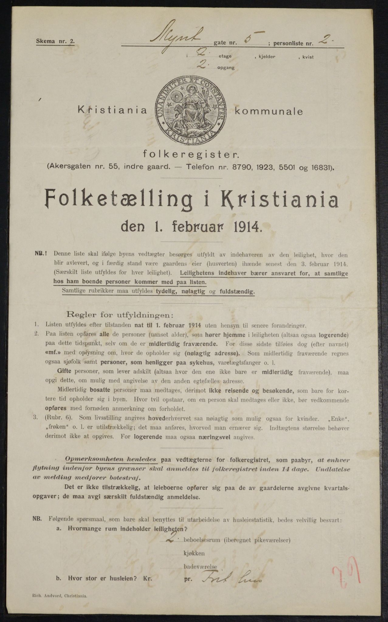 OBA, Municipal Census 1914 for Kristiania, 1914, p. 68391