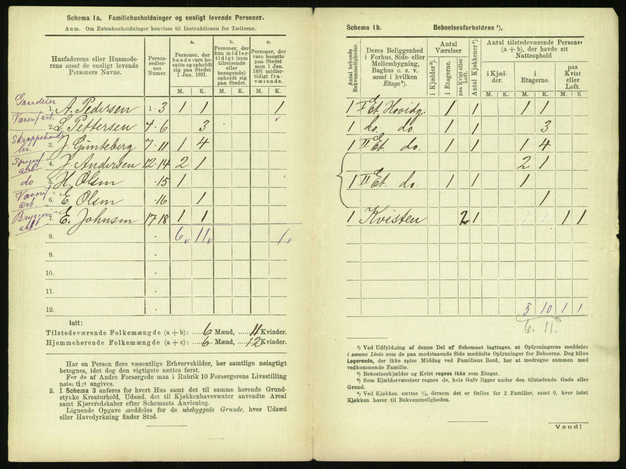 RA, 1891 census for 0301 Kristiania, 1891, p. 153045