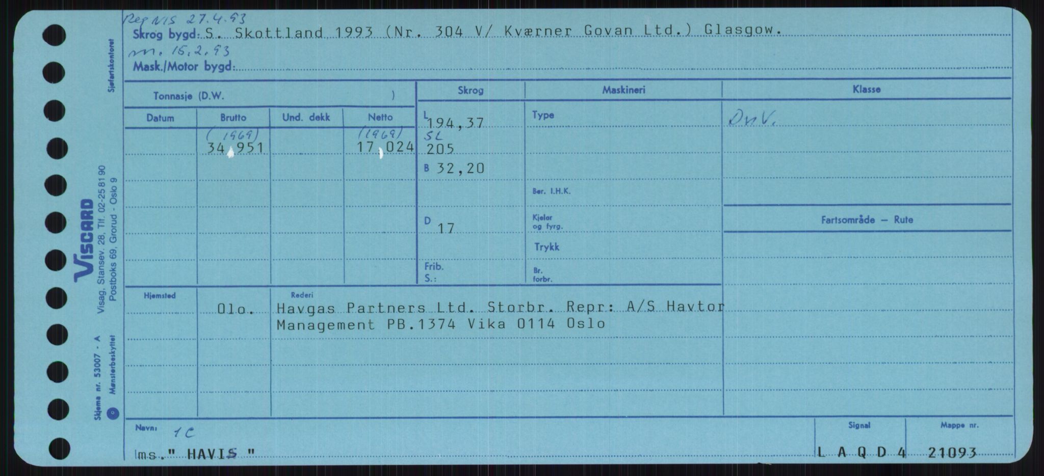 Sjøfartsdirektoratet med forløpere, Skipsmålingen, RA/S-1627/H/Ha/L0002/0002: Fartøy, Eik-Hill / Fartøy, G-Hill, p. 647