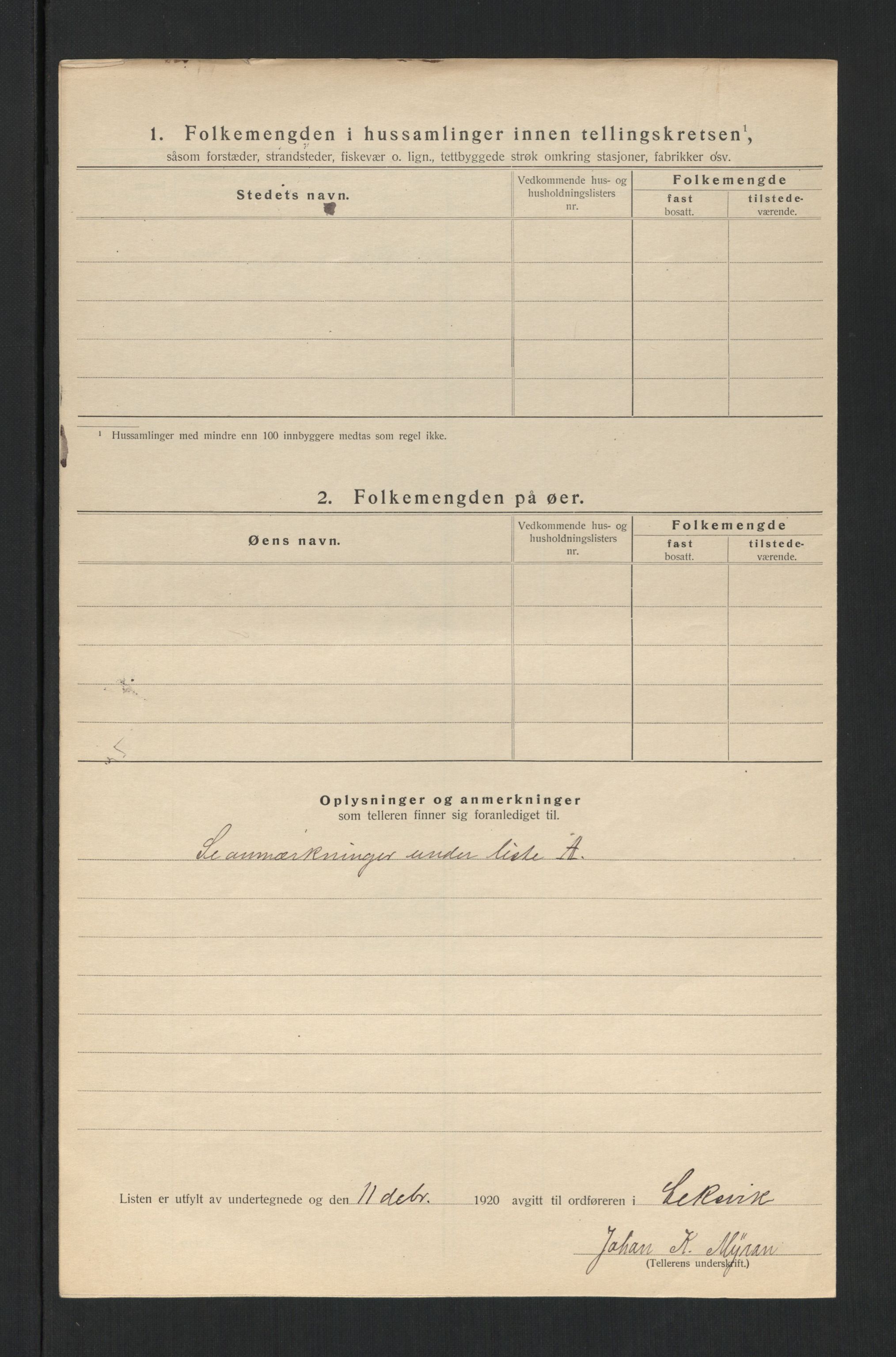 SAT, 1920 census for Leksvik, 1920, p. 26