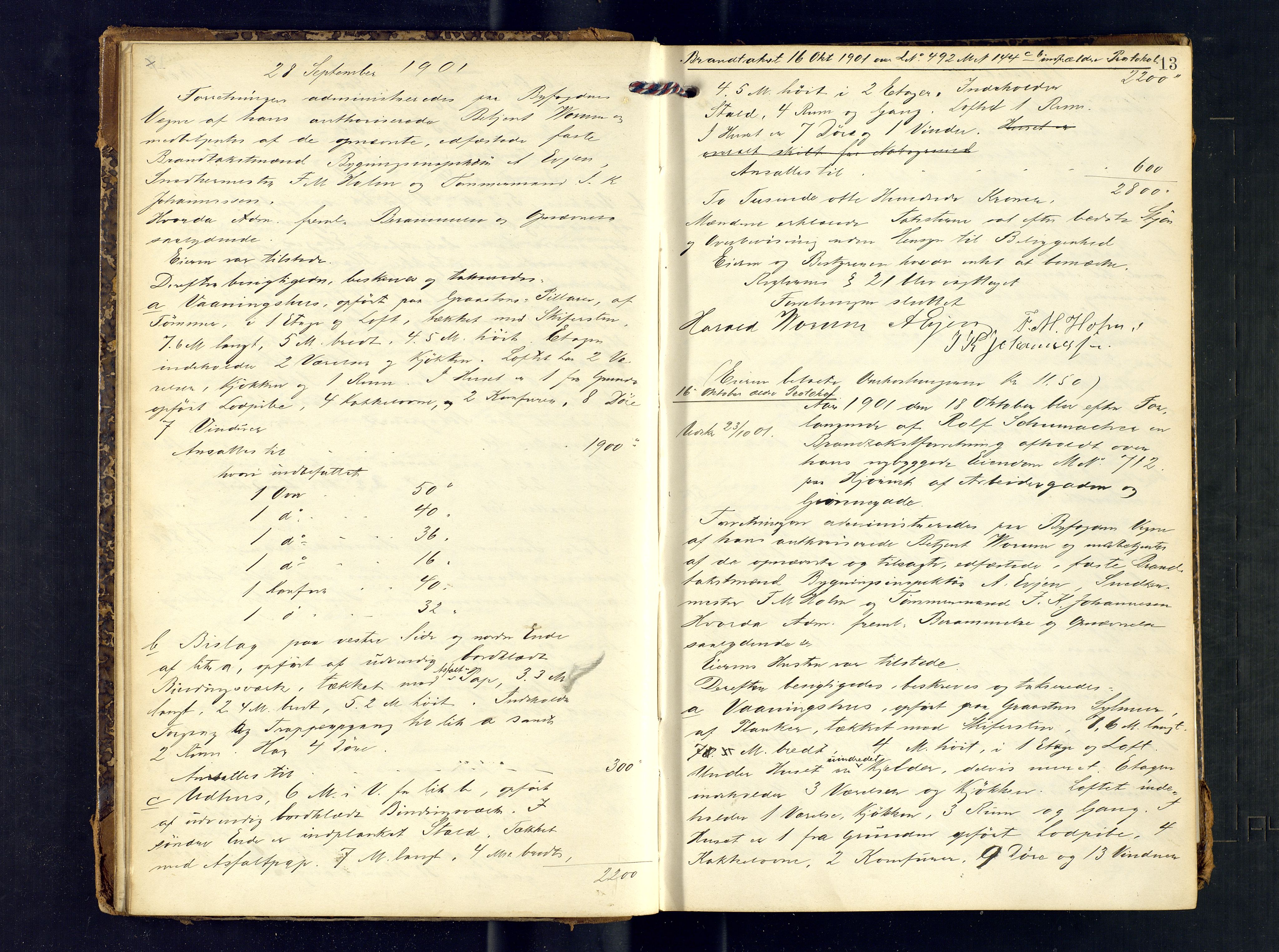 Tromsø byfogd/byrett, AV/SATØ-SATØ-0063/1/Oc/Ocb/Ocba/L0002: Branntakstprotokoll, 1901-1906, p. 13