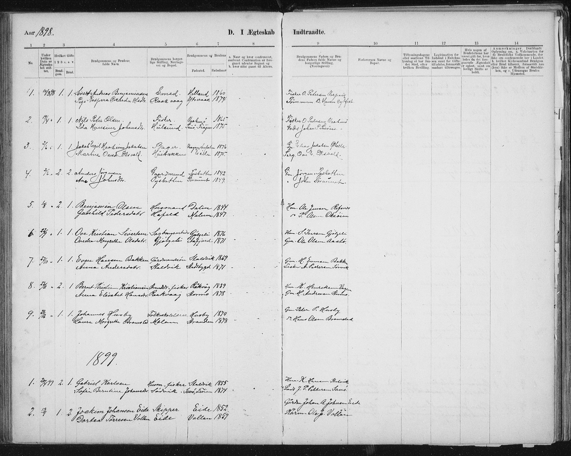 Ministerialprotokoller, klokkerbøker og fødselsregistre - Sør-Trøndelag, SAT/A-1456/653/L0660: Parish register (copy) no. 653C04, 1894-1919