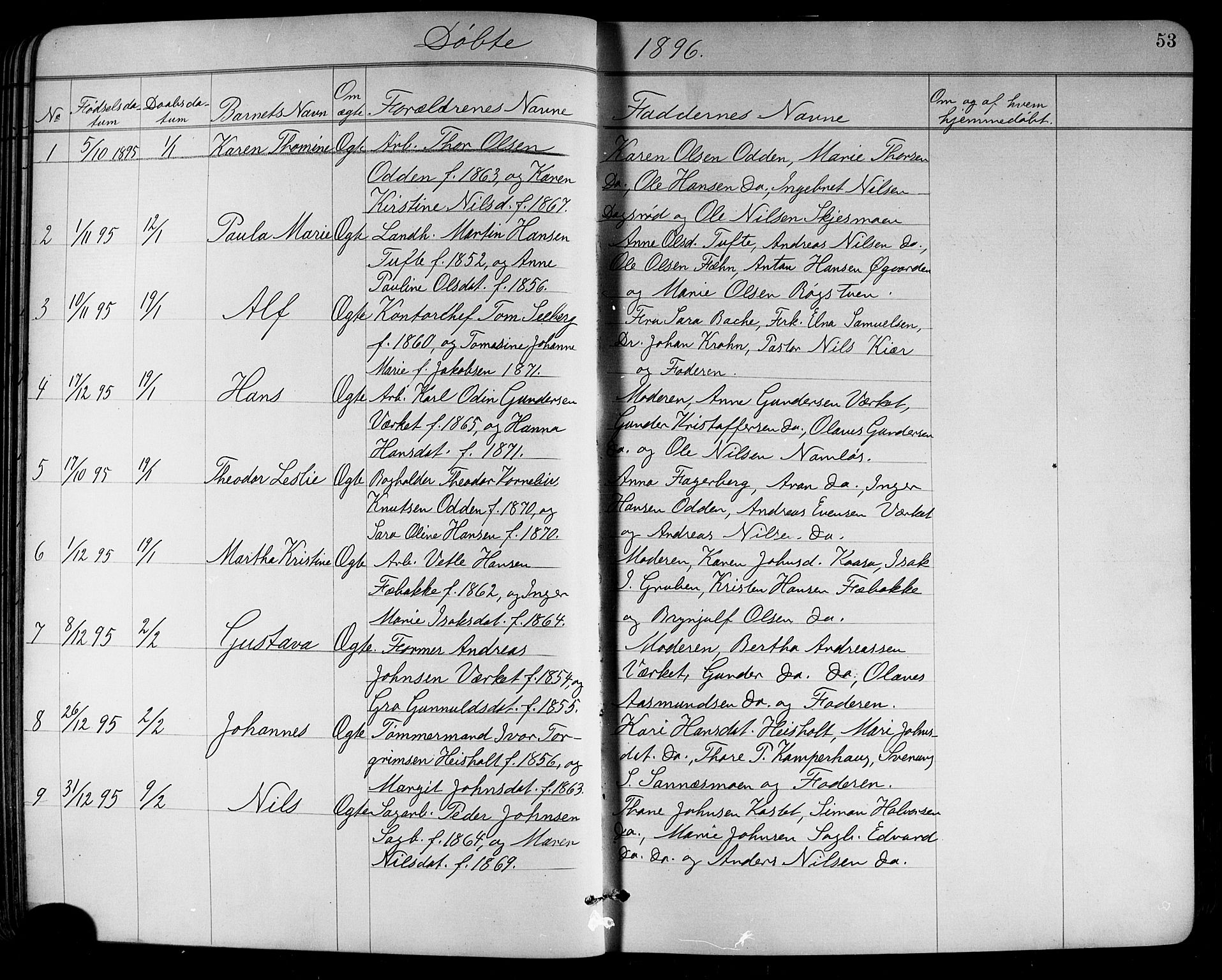 Holla kirkebøker, SAKO/A-272/G/Ga/L0005: Parish register (copy) no. I 5, 1891-1917, p. 53