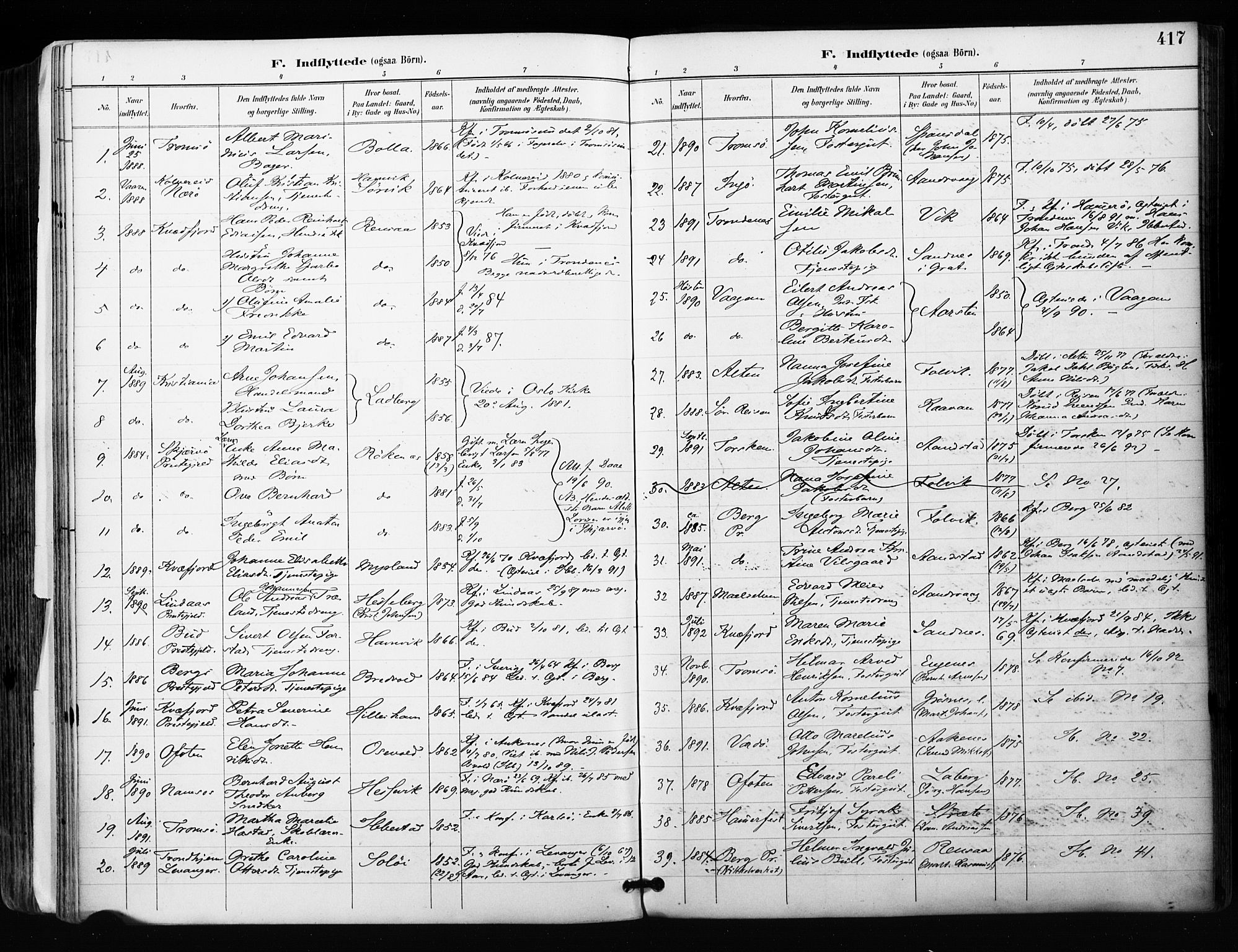 Ibestad sokneprestembete, SATØ/S-0077/H/Ha/Haa/L0012kirke: Parish register (official) no. 12, 1890-1900, p. 417