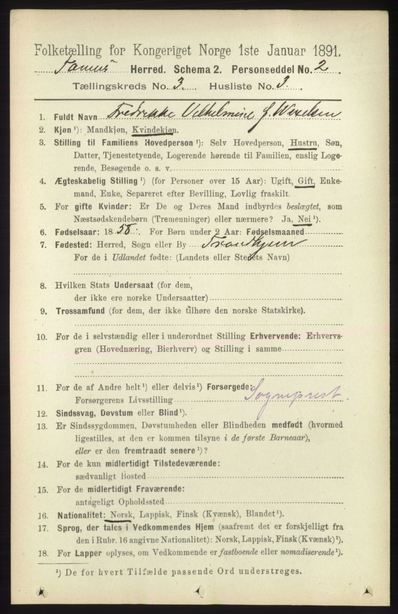 RA, 1891 census for 2025 Tana, 1891, p. 1518