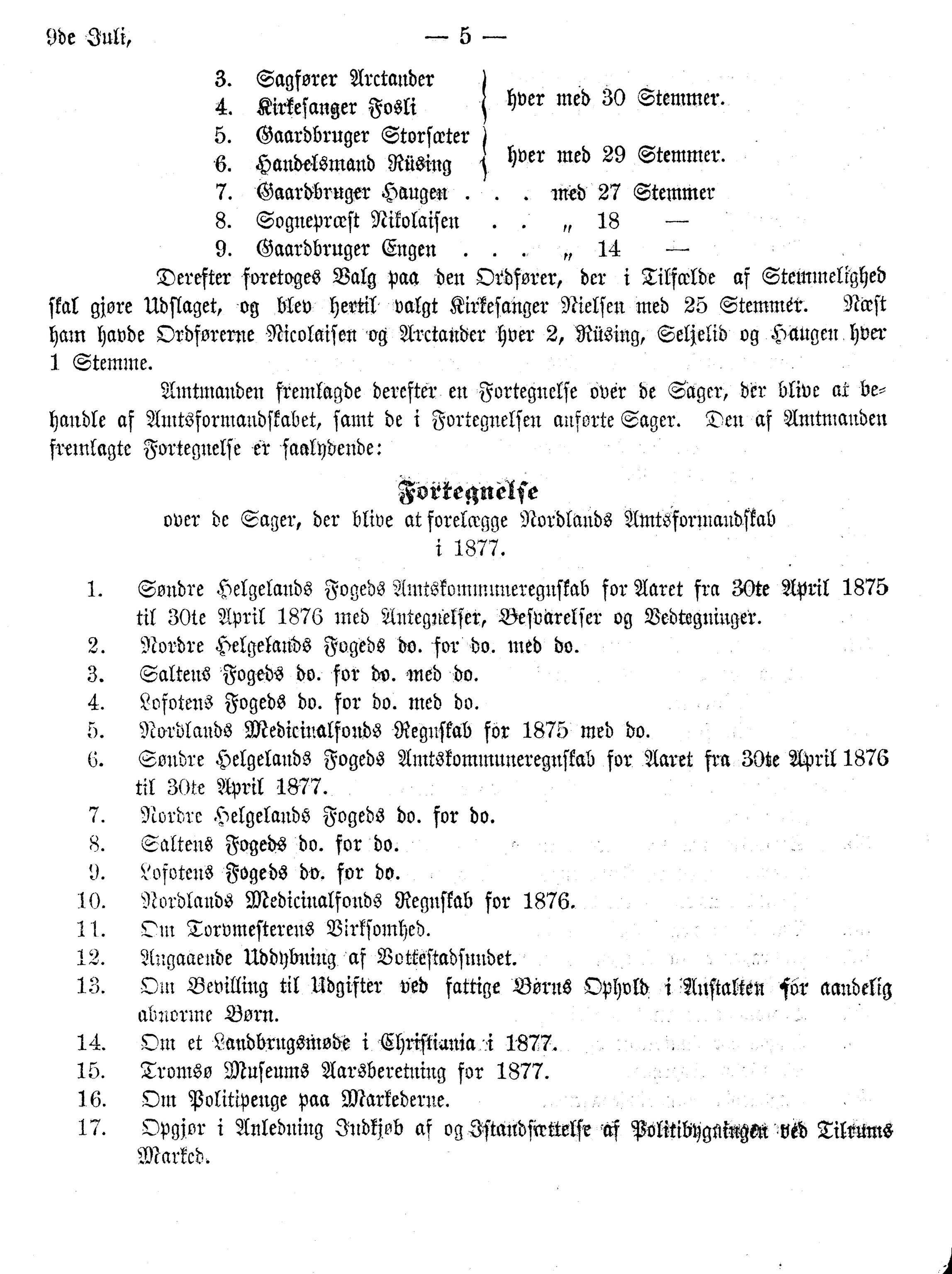 Nordland Fylkeskommune. Fylkestinget, AIN/NFK-17/176/A/Ac/L0010: Fylkestingsforhandlinger 1874-1880, 1874-1880