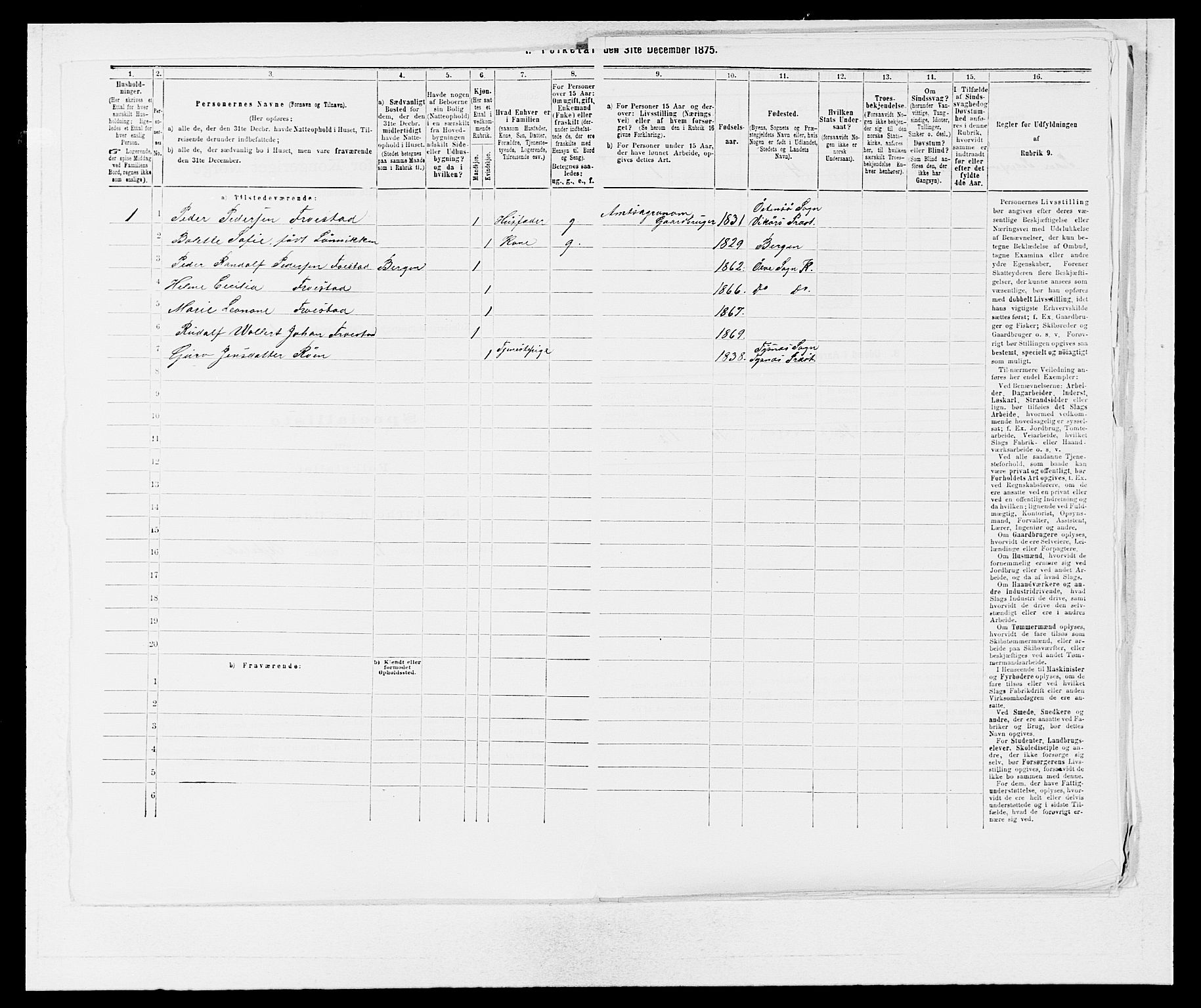 SAB, 1875 census for 1224P Kvinnherad, 1875, p. 50