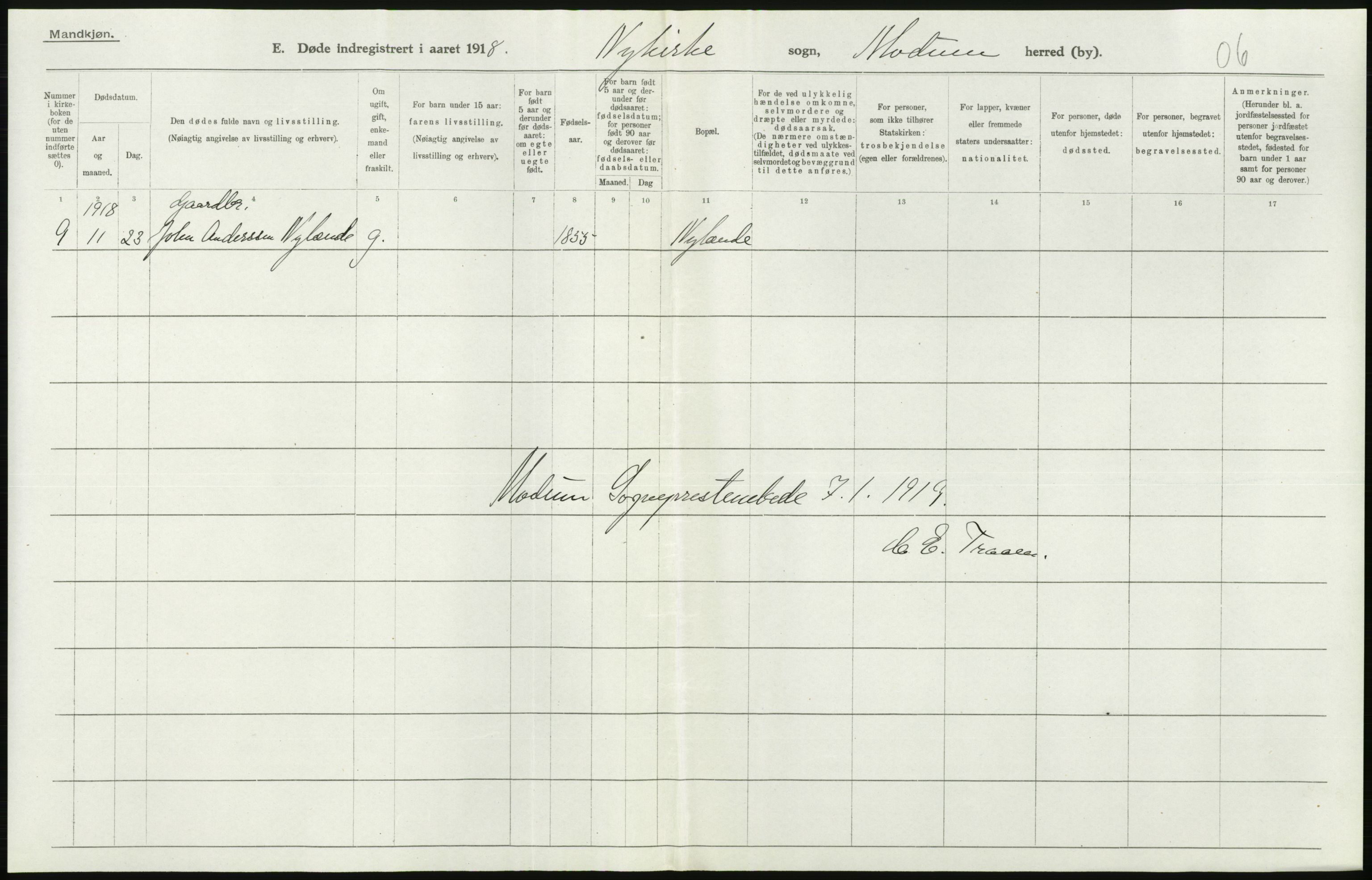 Statistisk sentralbyrå, Sosiodemografiske emner, Befolkning, AV/RA-S-2228/D/Df/Dfb/Dfbh/L0020: Buskerud fylke: Døde. Bygder og byer., 1918, p. 122