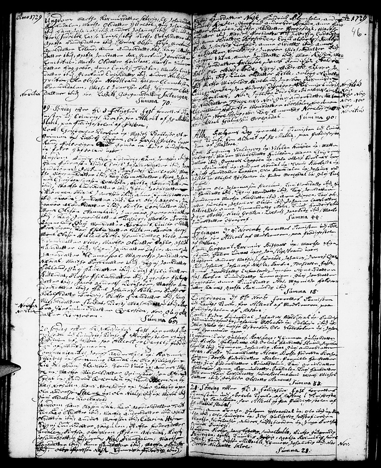 Gulen sokneprestembete, SAB/A-80201/H/Haa/Haaa/L0001: Parish register (official) no. A 1, 1680-1735, p. 46