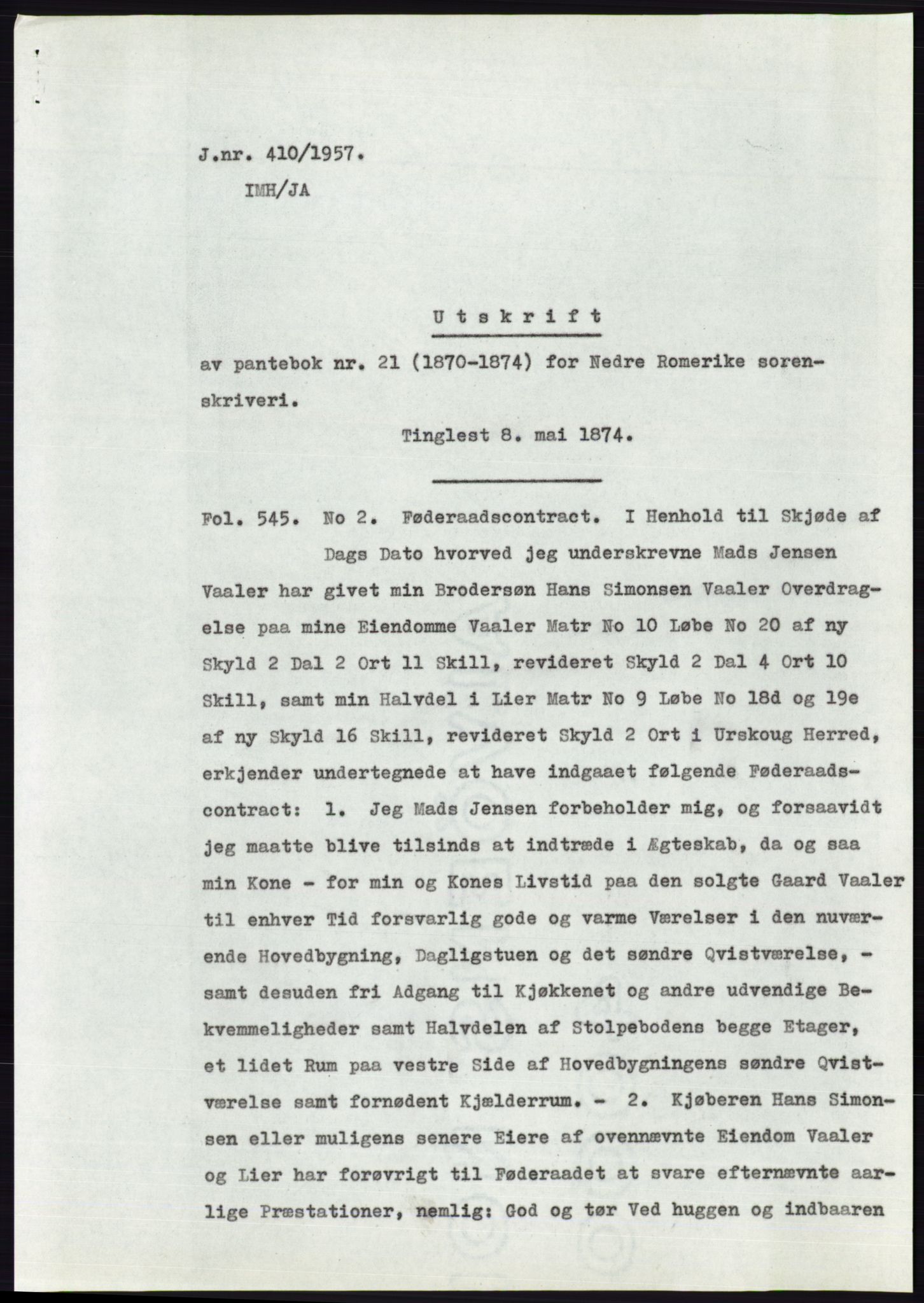 Statsarkivet i Oslo, SAO/A-10621/Z/Zd/L0006: Avskrifter, j.nr 5-792/1957, 1957, p. 215
