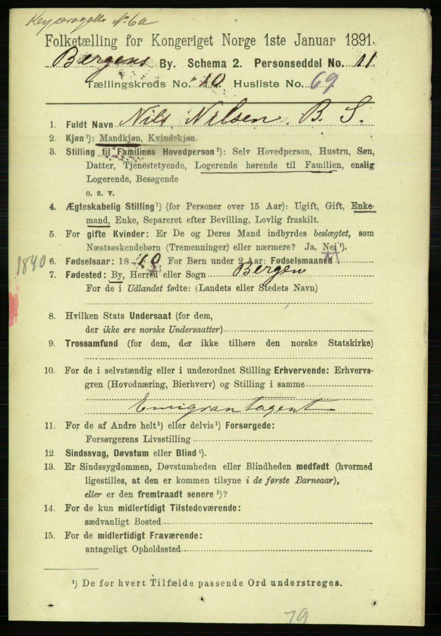 RA, 1891 Census for 1301 Bergen, 1891, p. 19807