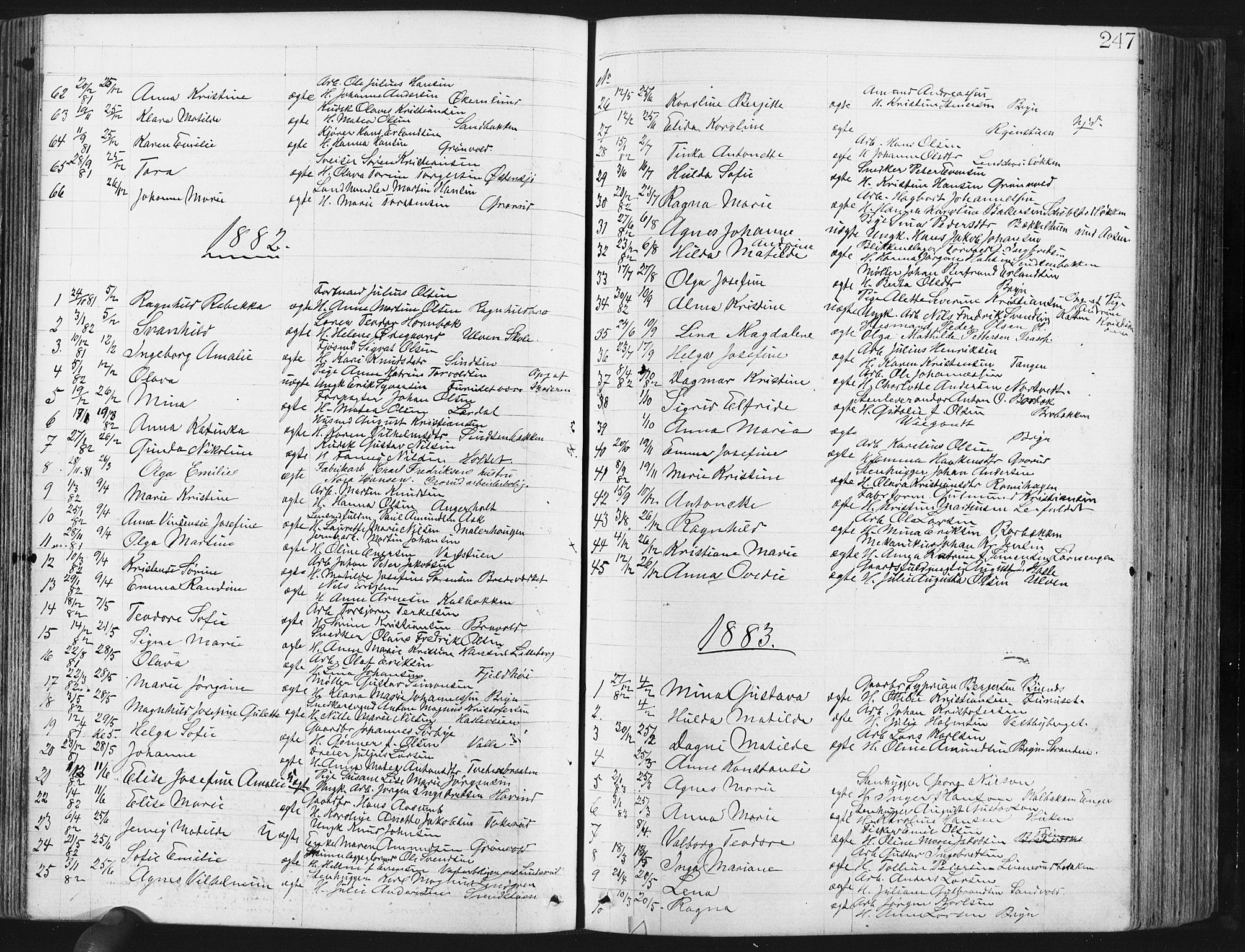 Østre Aker prestekontor Kirkebøker, SAO/A-10840/G/Ga/L0003: Parish register (copy) no. I 3, 1868-1913, p. 247