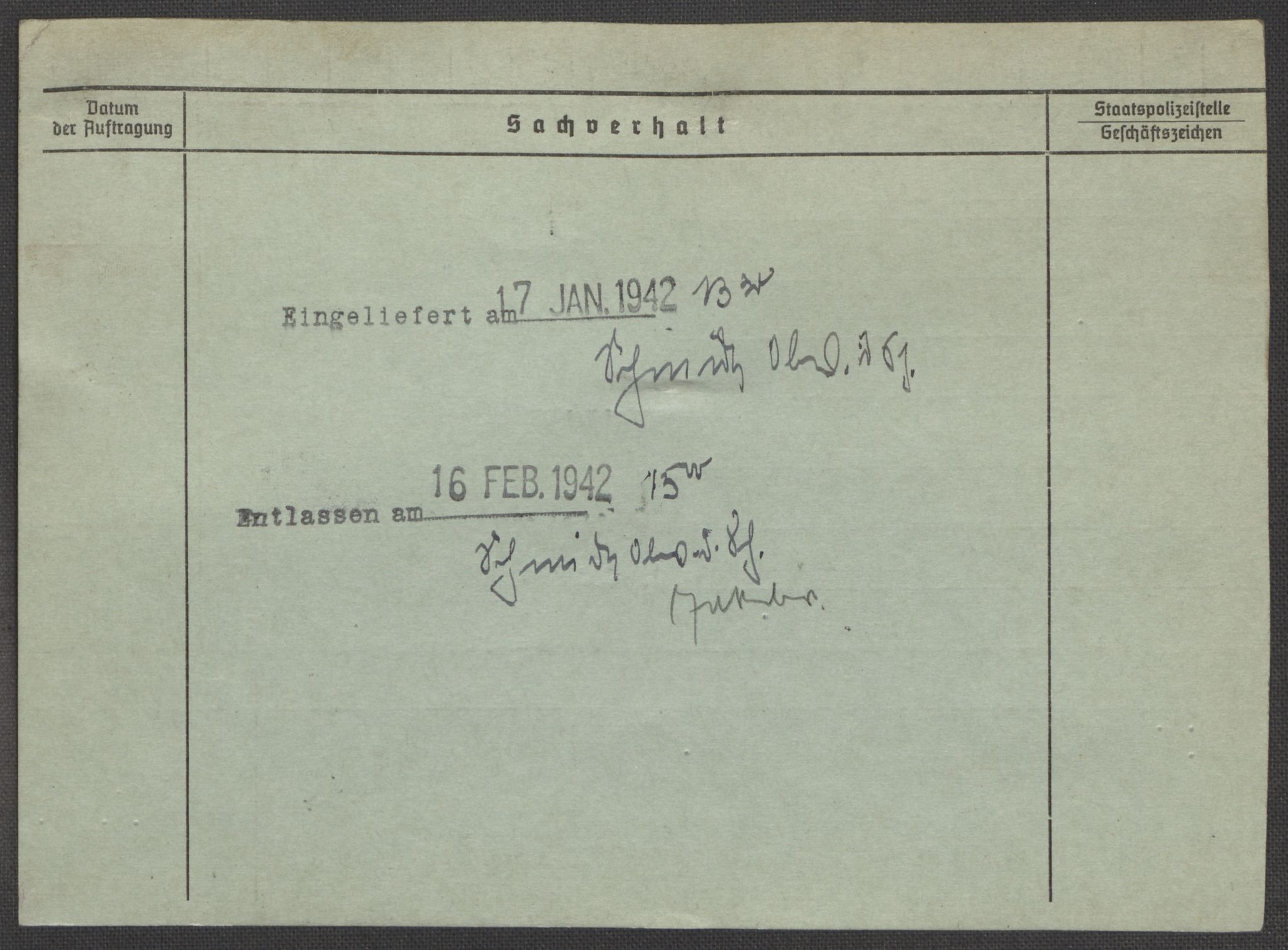 Befehlshaber der Sicherheitspolizei und des SD, AV/RA-RAFA-5969/E/Ea/Eaa/L0010: Register over norske fanger i Møllergata 19: Sø-Å, 1940-1945, p. 1427