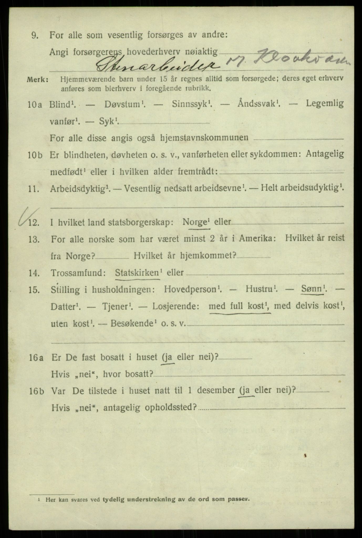 SAB, 1920 census for Bergen, 1920, p. 82861