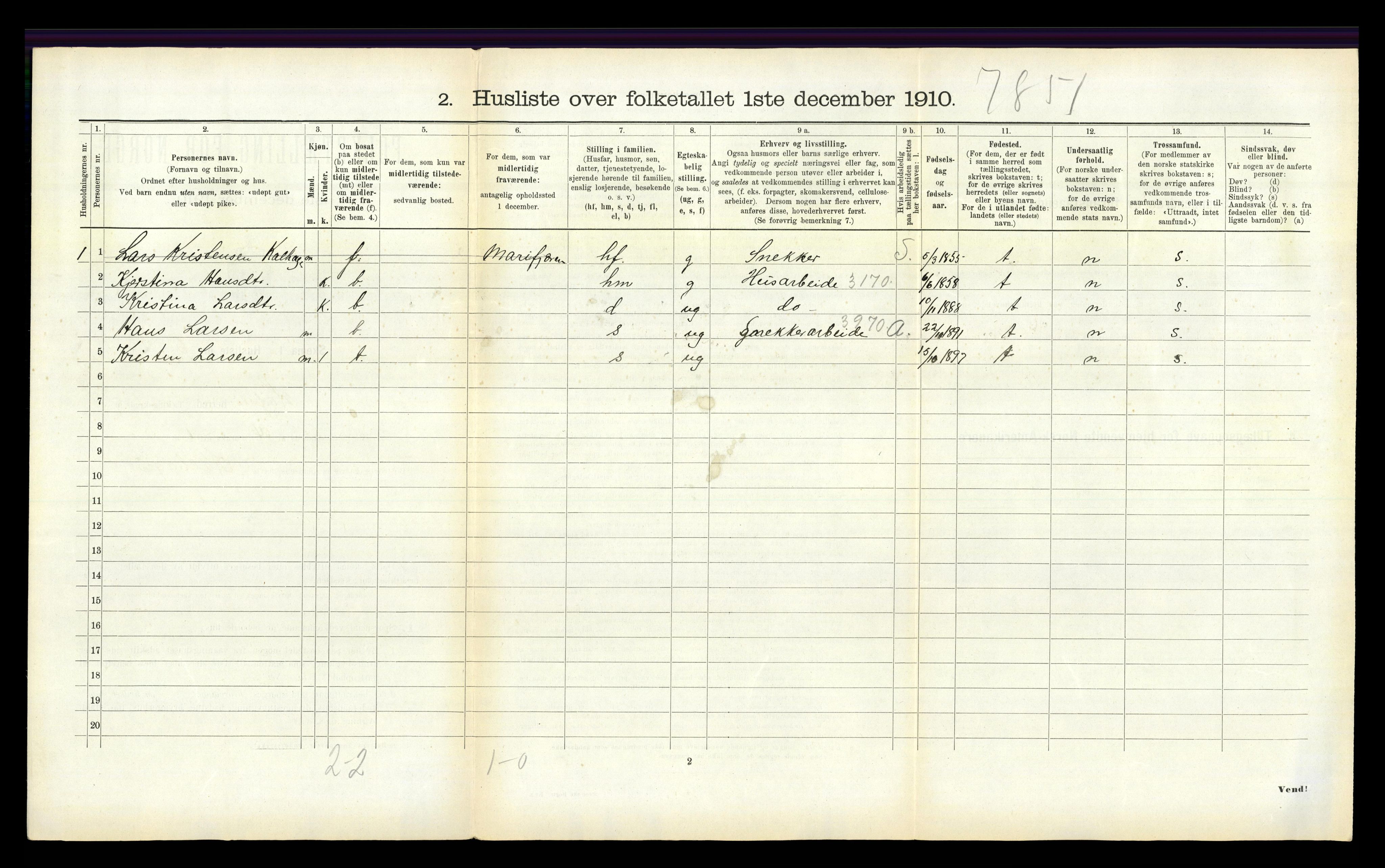 RA, 1910 census for Hafslo, 1910, p. 334