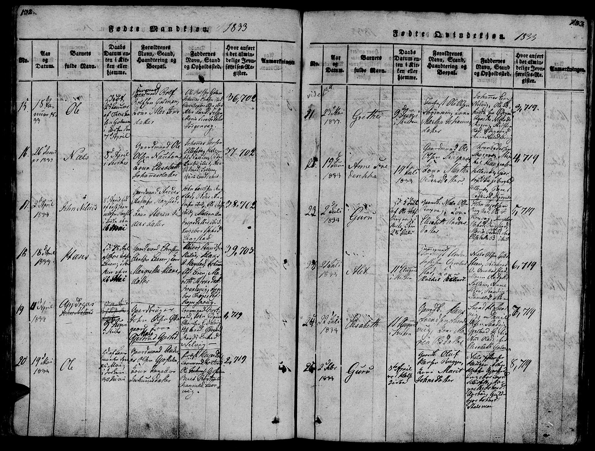 Ministerialprotokoller, klokkerbøker og fødselsregistre - Møre og Romsdal, AV/SAT-A-1454/581/L0933: Parish register (official) no. 581A03 /1, 1819-1836, p. 132-133