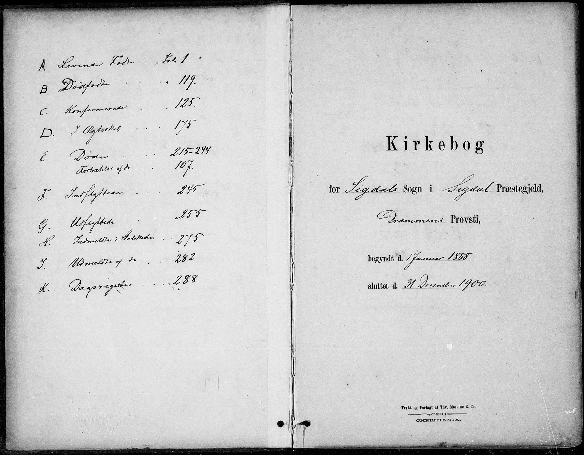 Sigdal kirkebøker, SAKO/A-245/F/Fb/L0001: Parish register (official) no. II 1, 1888-1900