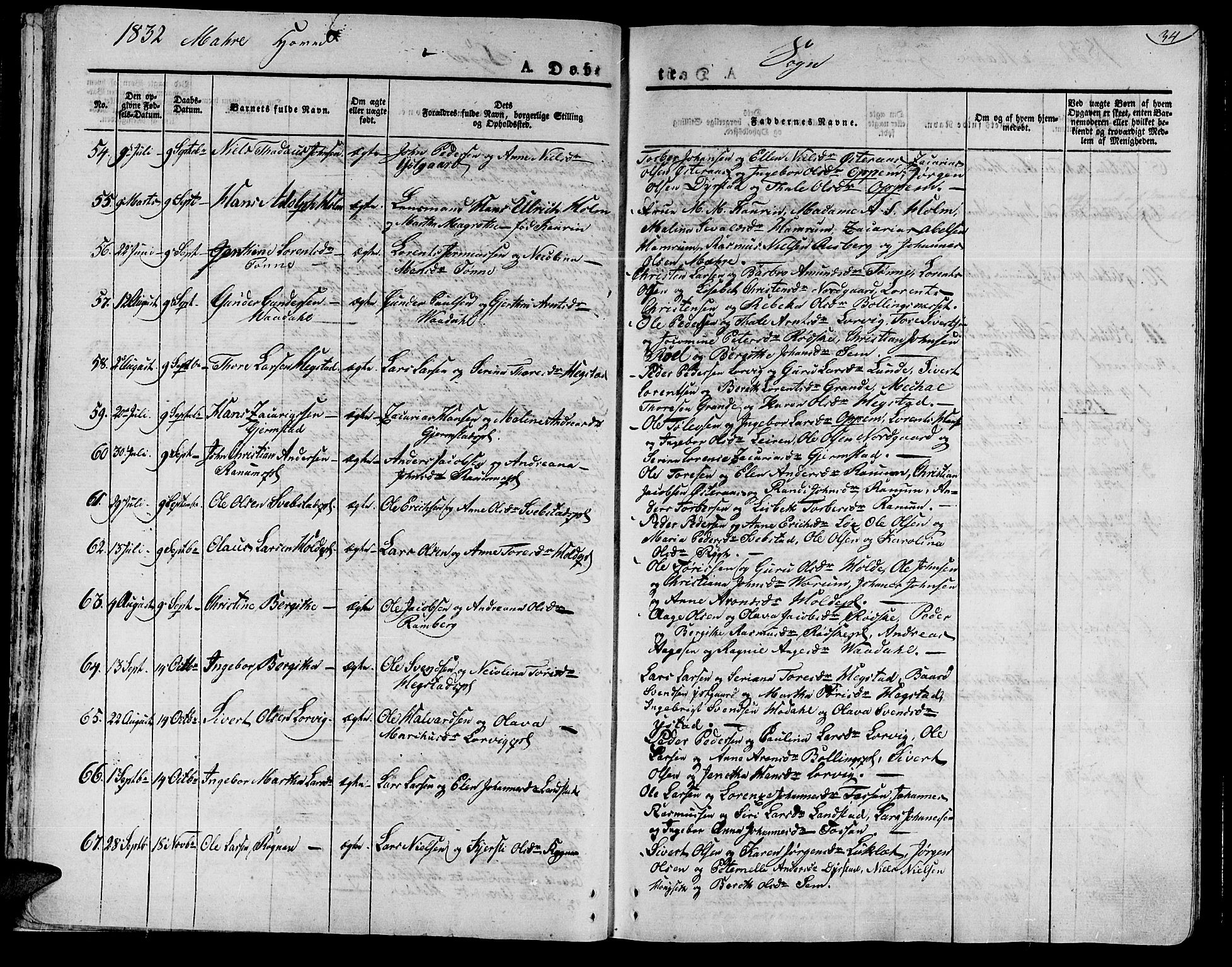 Ministerialprotokoller, klokkerbøker og fødselsregistre - Nord-Trøndelag, AV/SAT-A-1458/735/L0336: Parish register (official) no. 735A05 /1, 1825-1835, p. 34