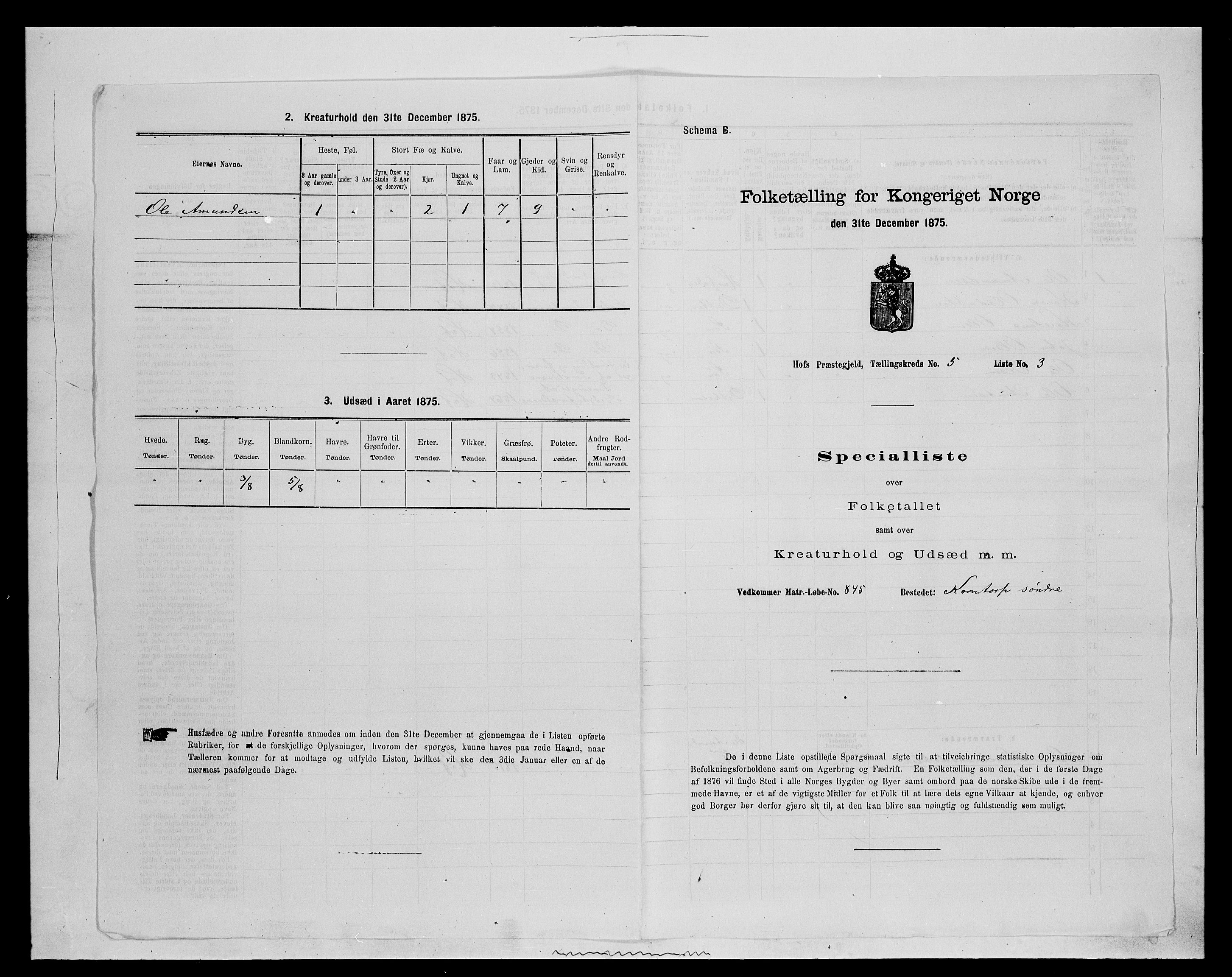 SAH, 1875 census for 0424P Hof, 1875, p. 949