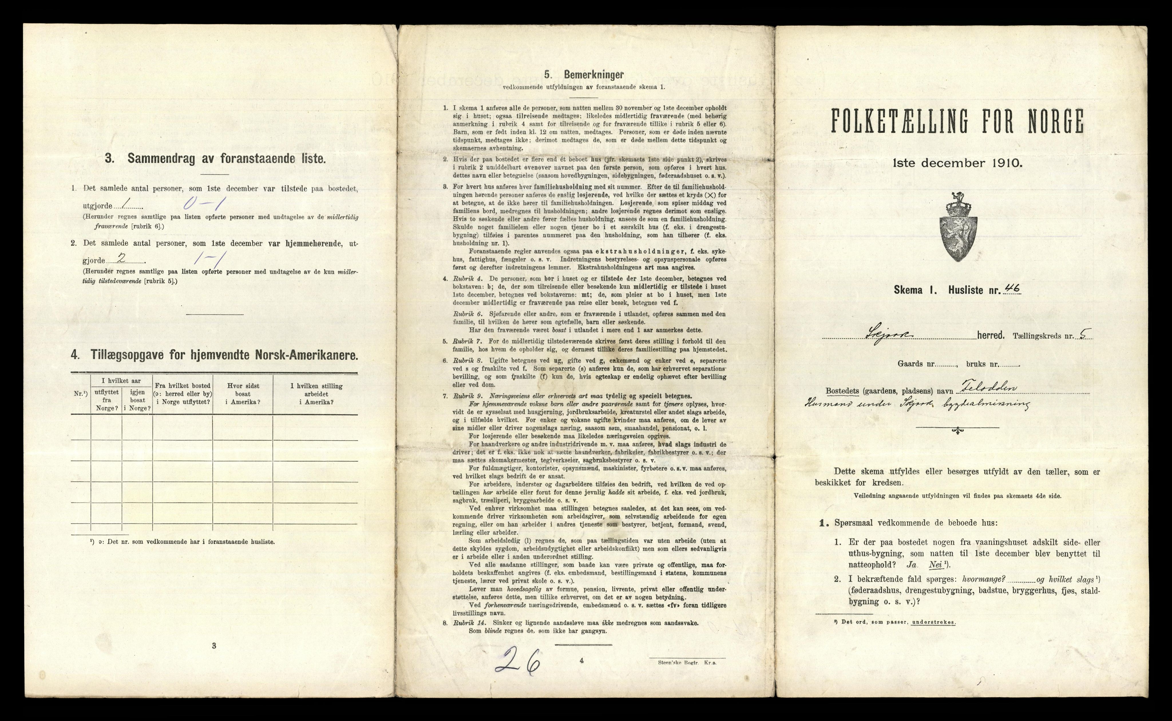 RA, 1910 census for Skjåk, 1910, p. 606