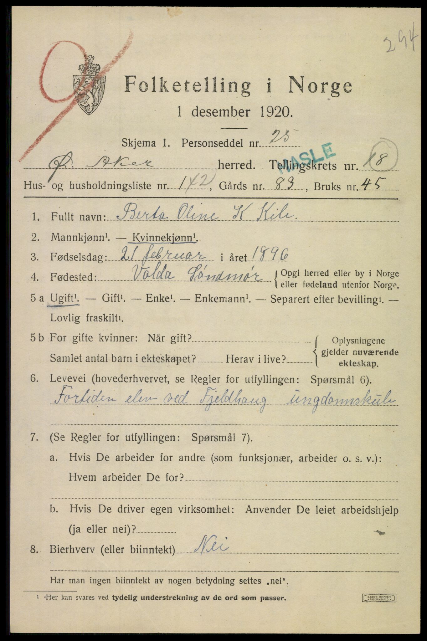 SAO, 1920 census for Aker, 1920, p. 113904