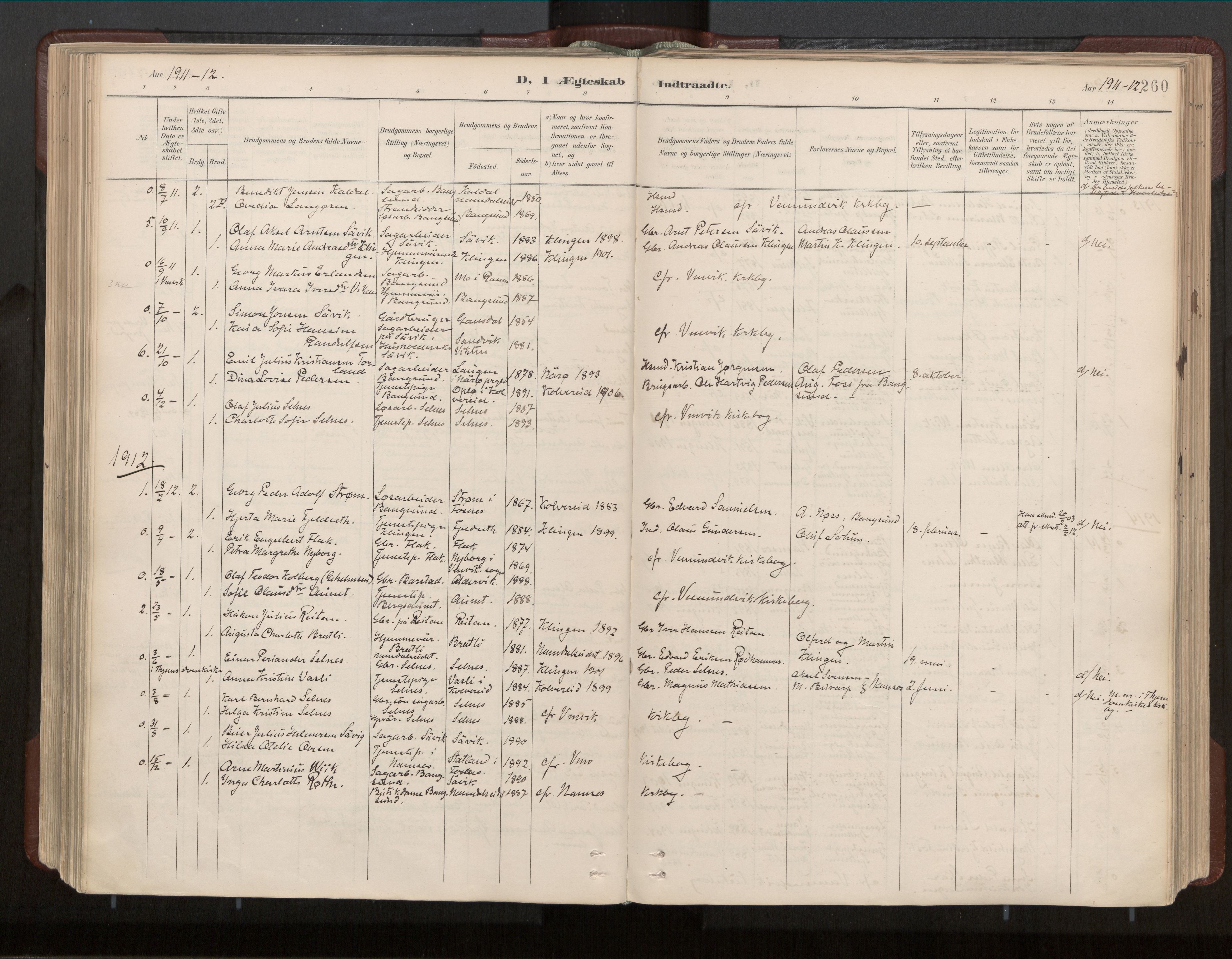 Ministerialprotokoller, klokkerbøker og fødselsregistre - Nord-Trøndelag, AV/SAT-A-1458/770/L0589: Parish register (official) no. 770A03, 1887-1929, p. 260