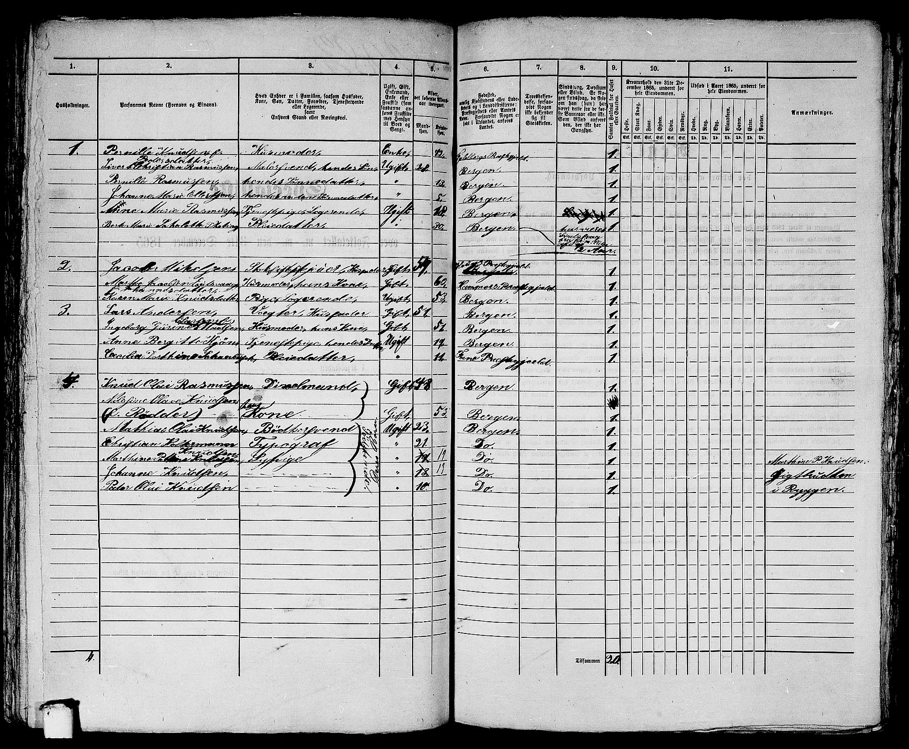 RA, 1865 census for Bergen, 1865, p. 4259