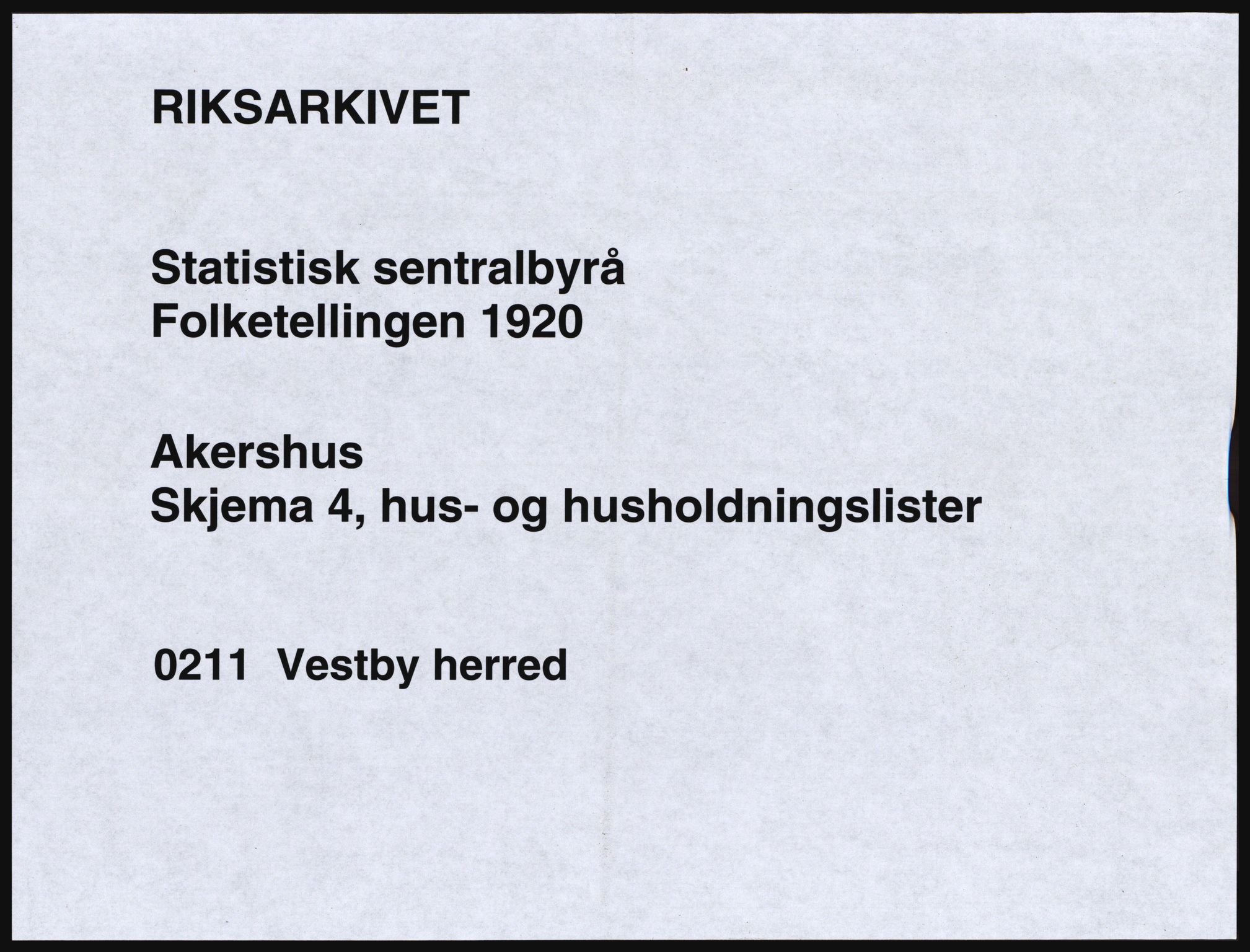 SAO, 1920 census for Vestby, 1920, p. 33