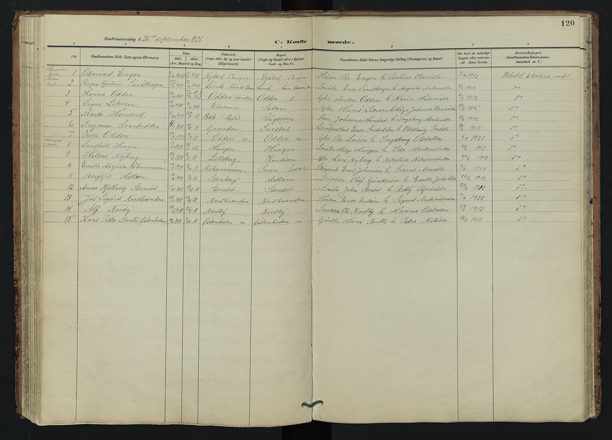 Trysil prestekontor, AV/SAH-PREST-046/H/Ha/Hab/L0007: Parish register (copy) no. 7, 1896-1948, p. 120