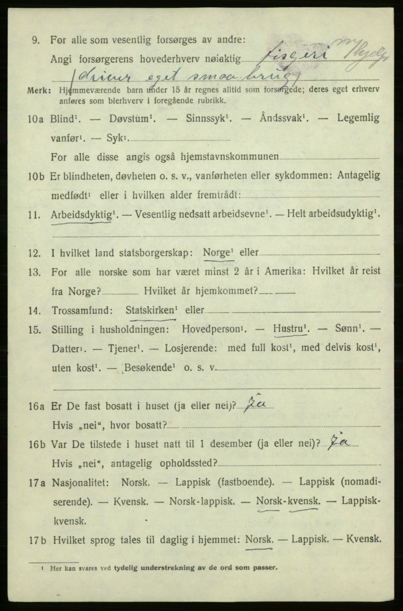 SATØ, 1920 census for Hasvik, 1920, p. 1760