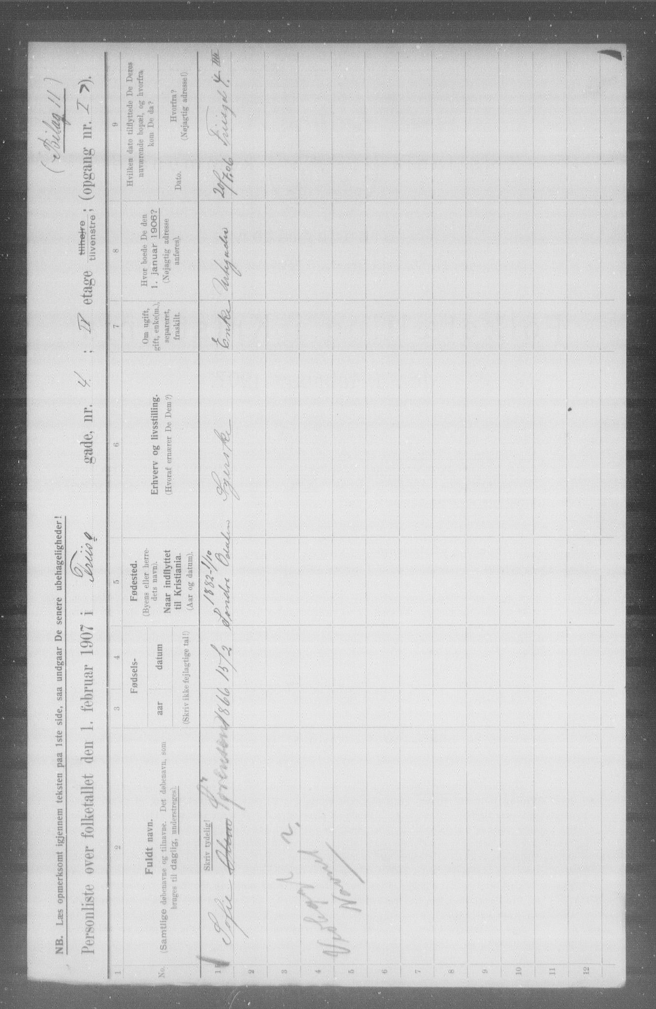 OBA, Municipal Census 1907 for Kristiania, 1907, p. 13647