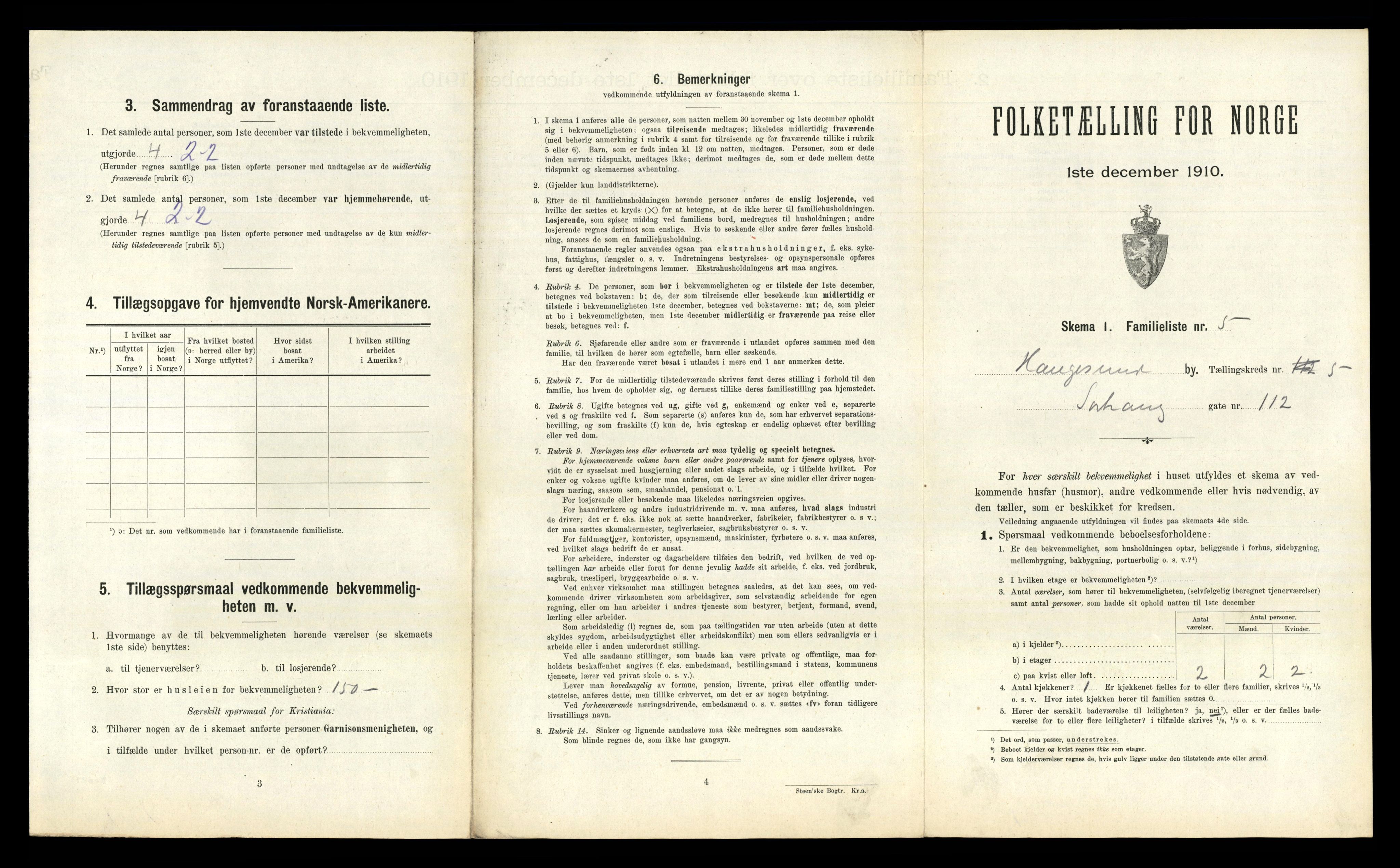 RA, 1910 census for Haugesund, 1910, p. 4000