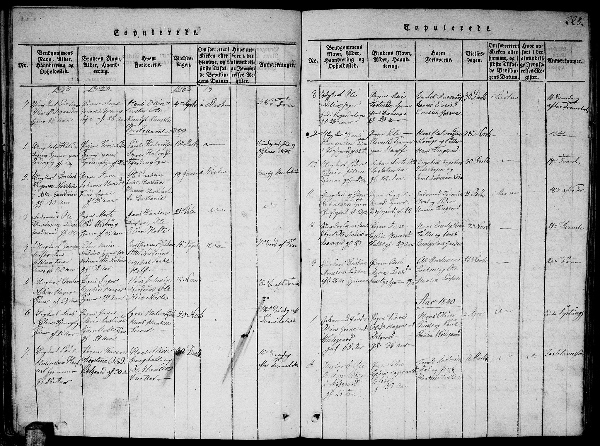 Fet prestekontor Kirkebøker, AV/SAO-A-10370a/G/Ga/L0001: Parish register (copy) no. I 1, 1815-1842, p. 223