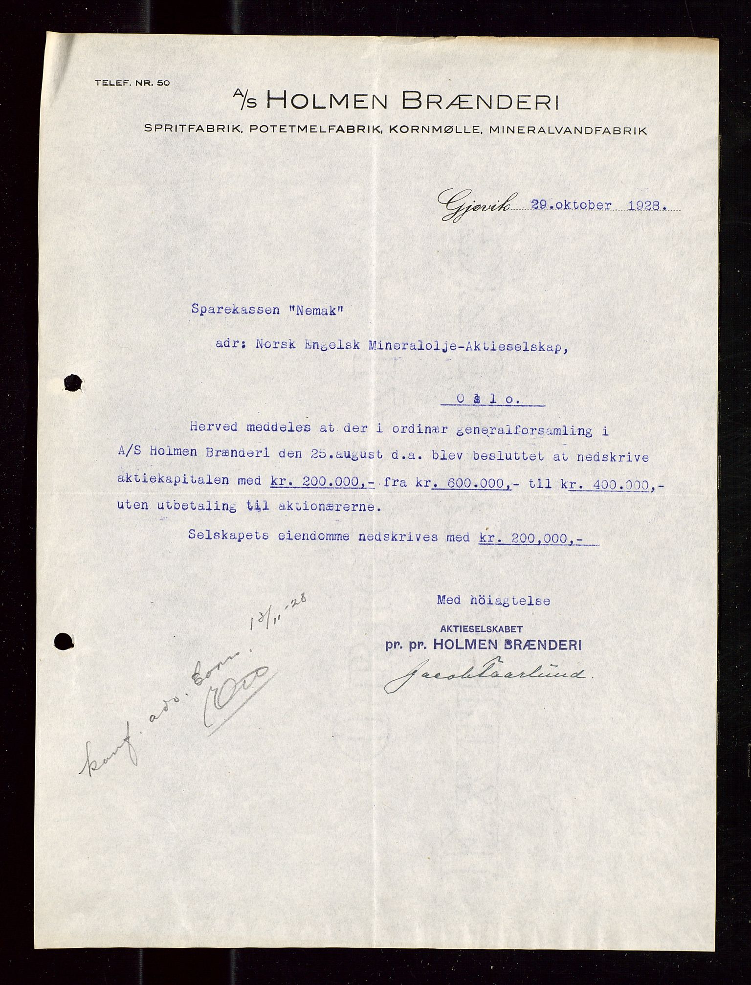 Pa 1521 - A/S Norske Shell, SAST/A-101915/E/Ea/Eaa/L0015: Sjefskorrespondanse, 1928-1929, p. 8