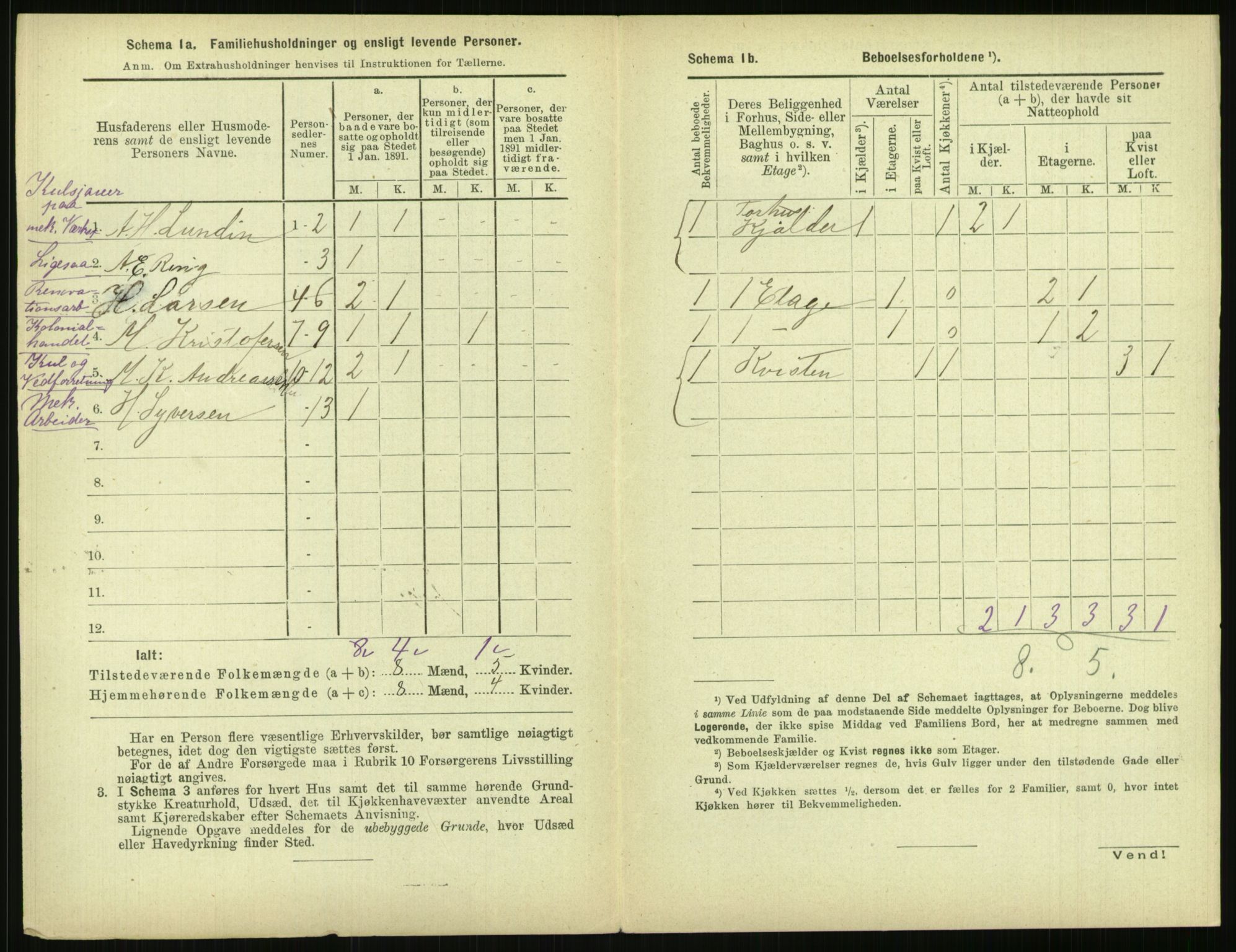 RA, 1891 census for 0301 Kristiania, 1891, p. 143041