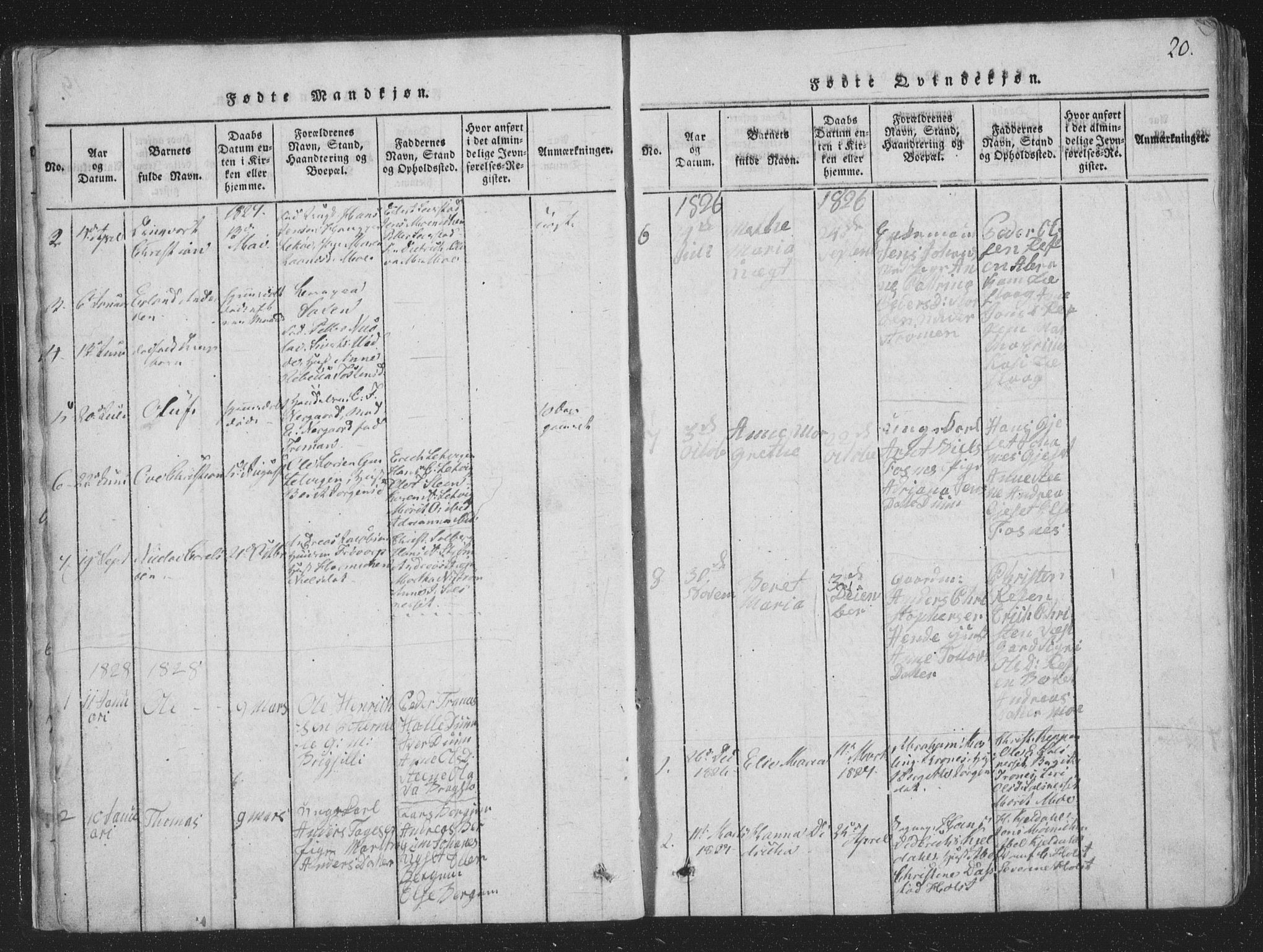 Ministerialprotokoller, klokkerbøker og fødselsregistre - Nord-Trøndelag, SAT/A-1458/773/L0613: Parish register (official) no. 773A04, 1815-1845, p. 20