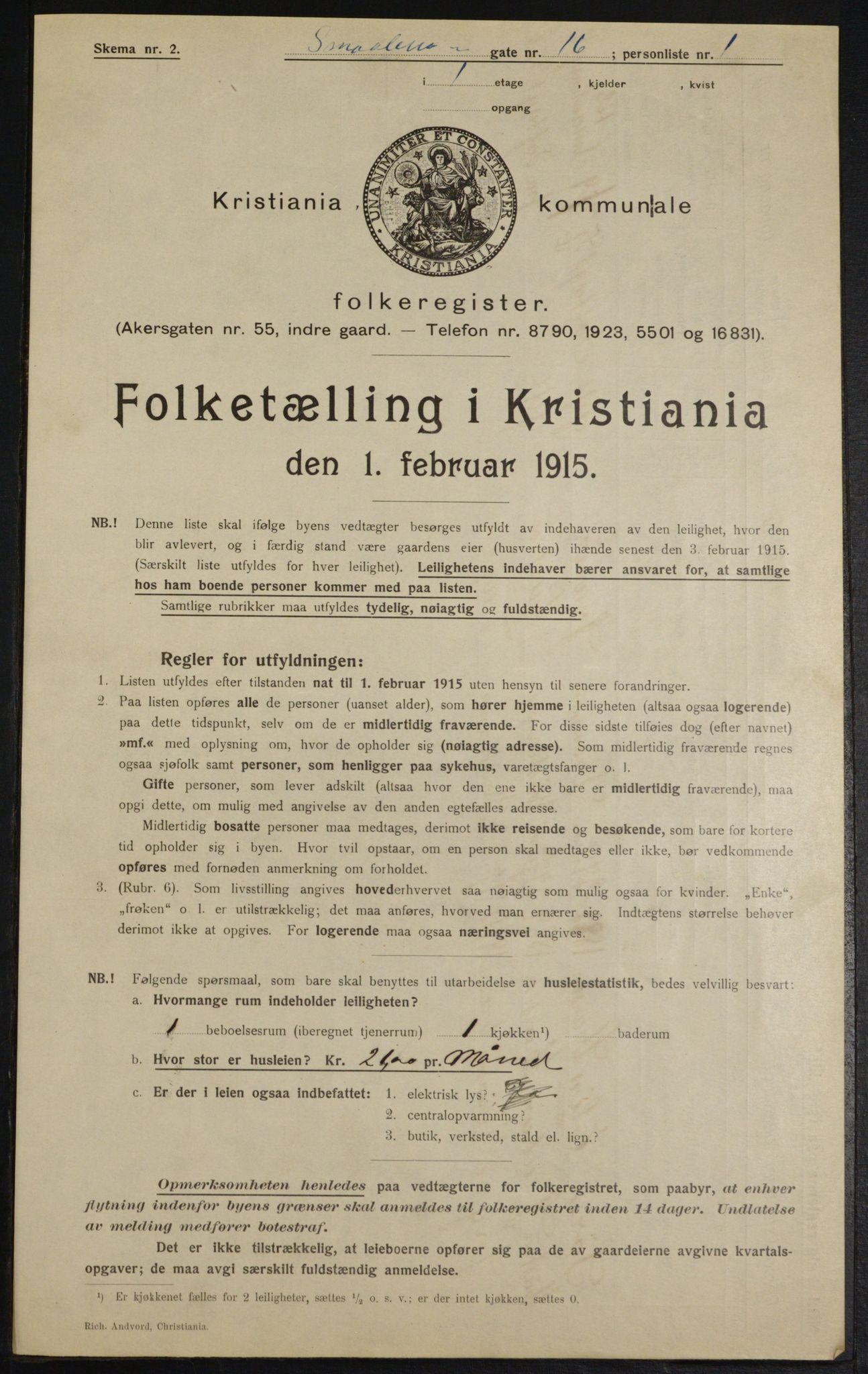 OBA, Municipal Census 1915 for Kristiania, 1915, p. 97811