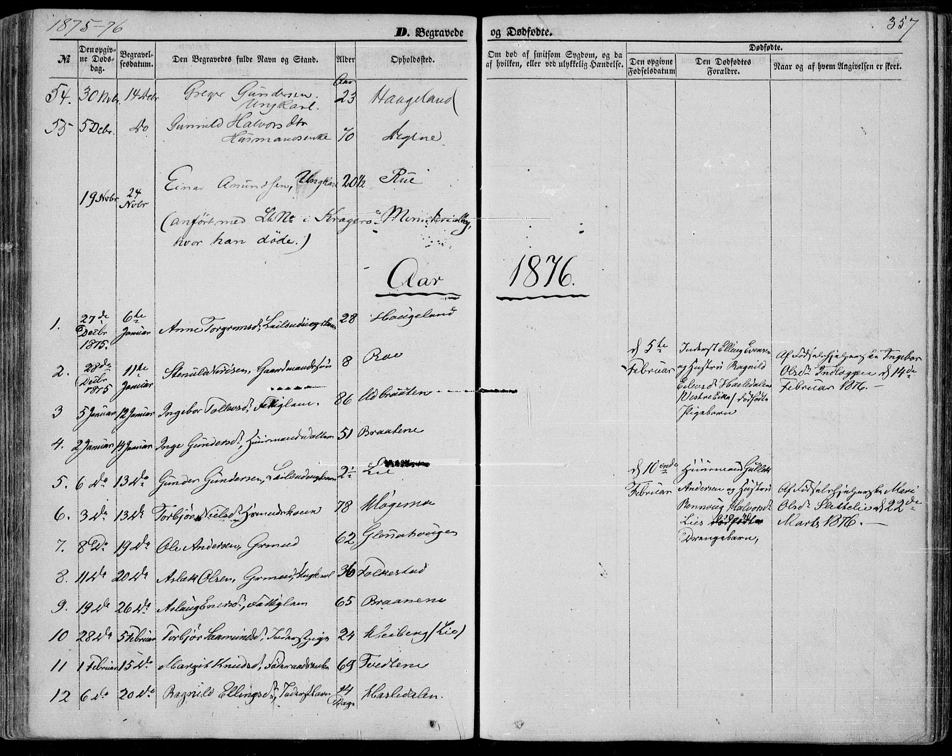 Bø kirkebøker, SAKO/A-257/F/Fa/L0009: Parish register (official) no. 9, 1862-1879, p. 357