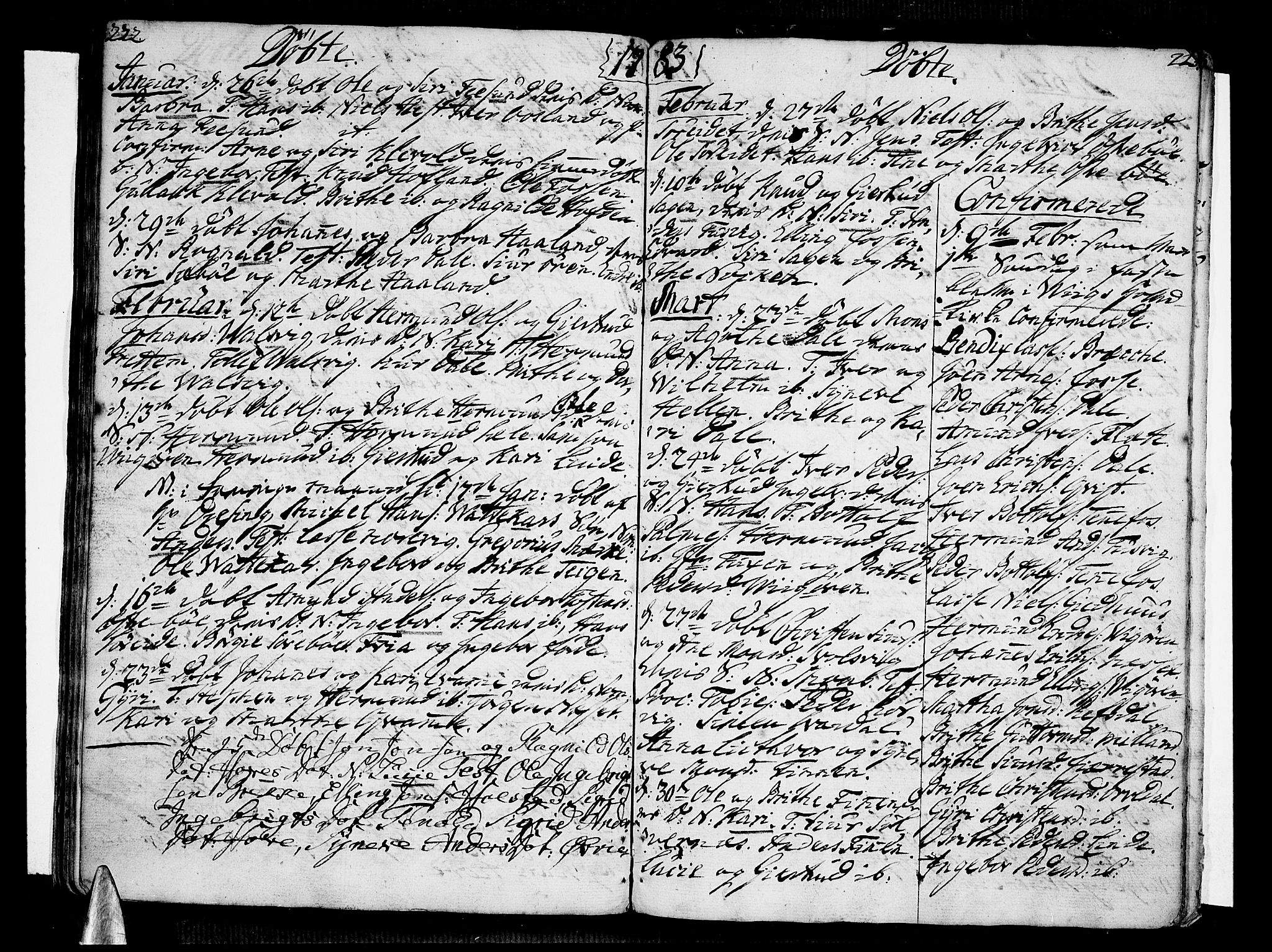 Vik sokneprestembete, AV/SAB-A-81501/H/Haa/Haaa/L0004: Parish register (official) no. A 4, 1772-1783, p. 222-223