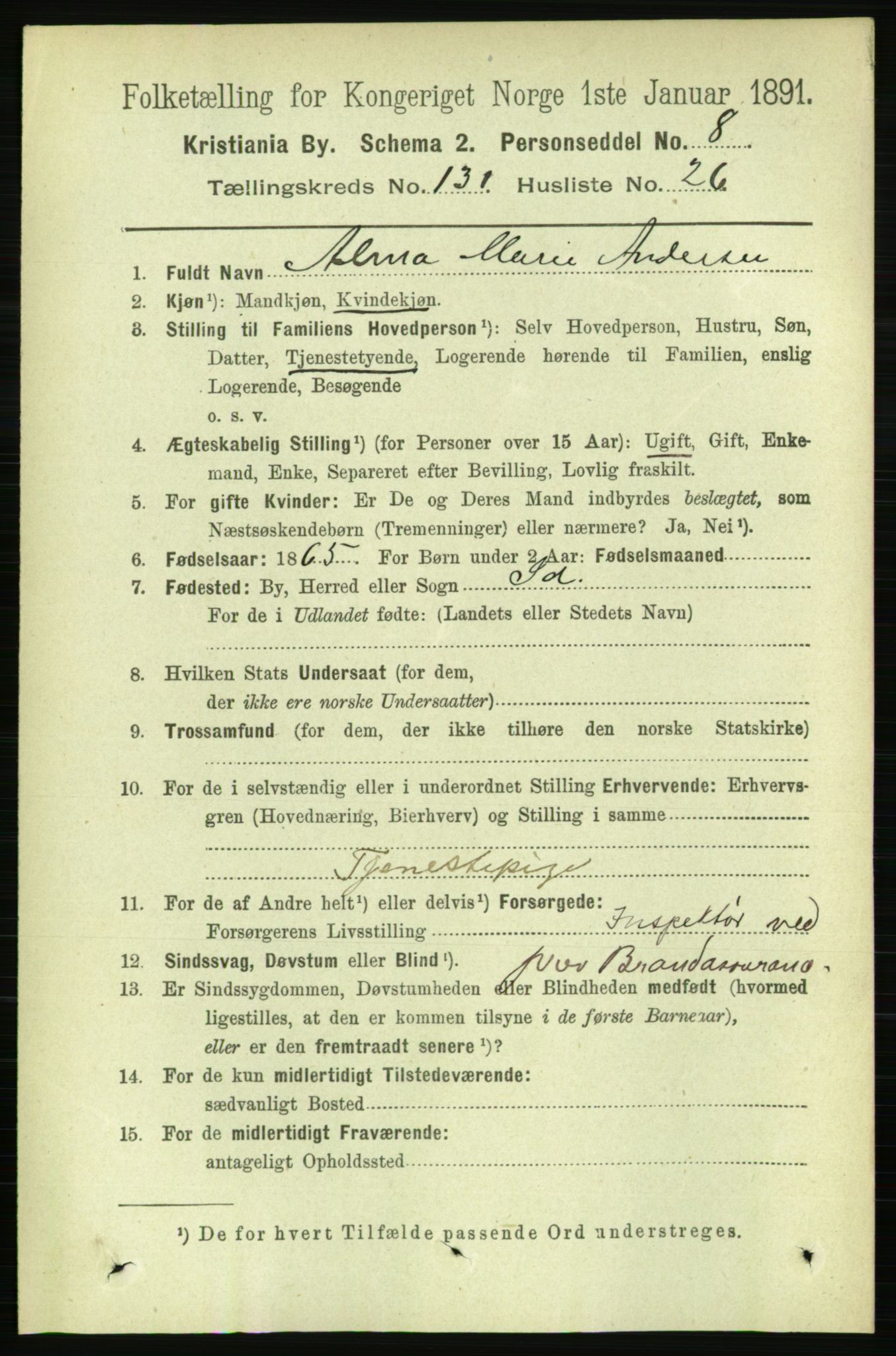 RA, 1891 census for 0301 Kristiania, 1891, p. 71219