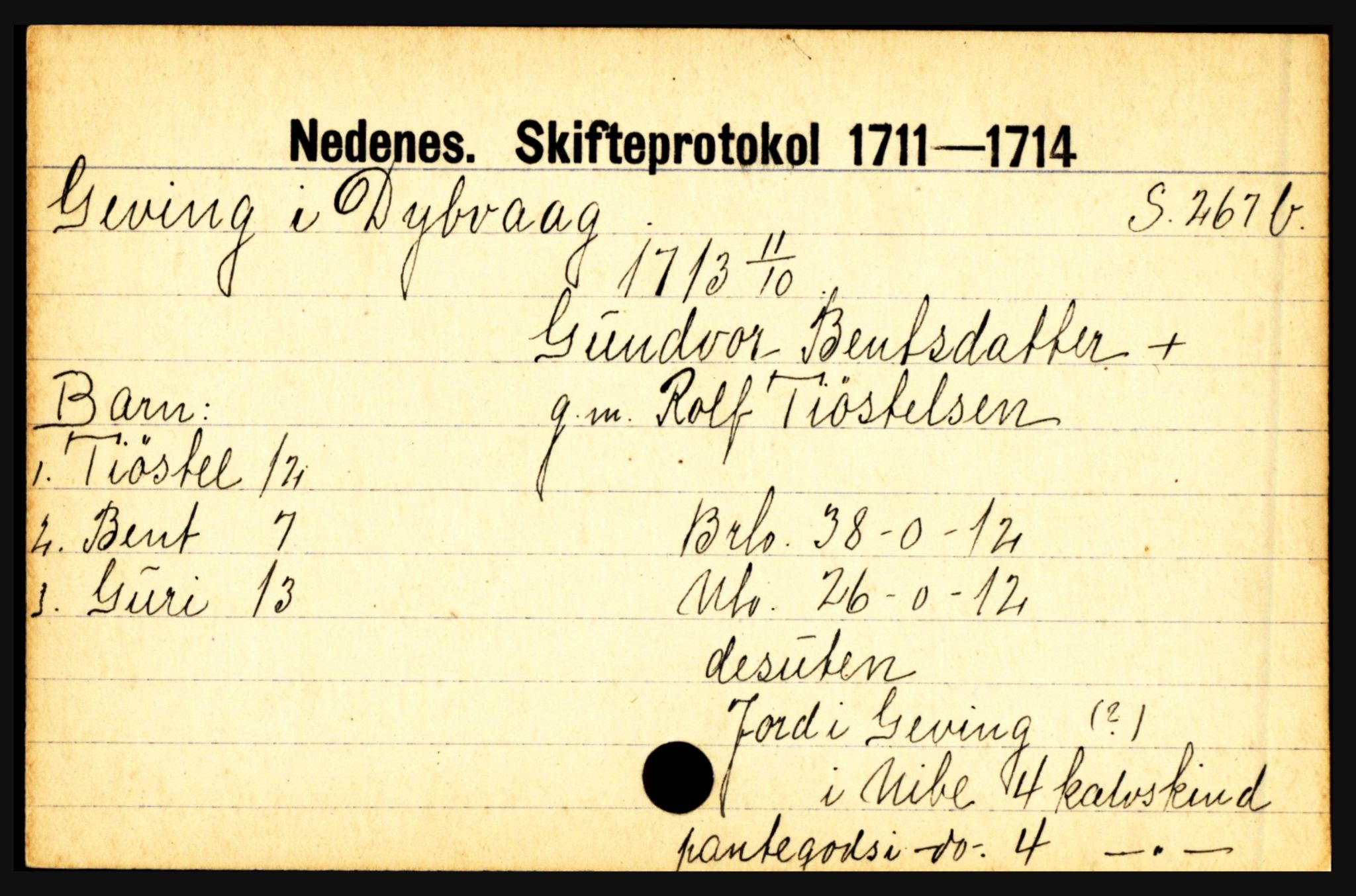 Nedenes sorenskriveri før 1824, AV/SAK-1221-0007/H, p. 8715